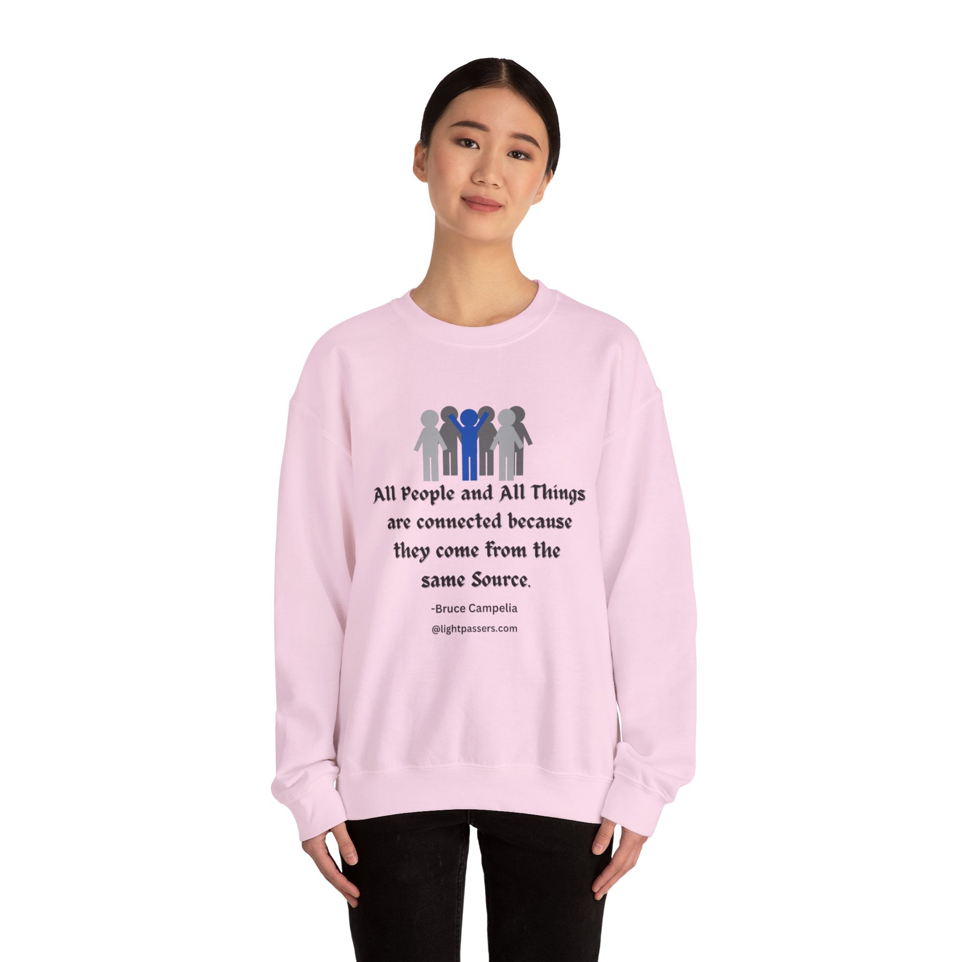 A unisex heavy blend crewneck sweatshirt featuring a quote, ribbed knit collar, and durable double-needle stitching. Made from 50% cotton and 50% polyester for cozy comfort.