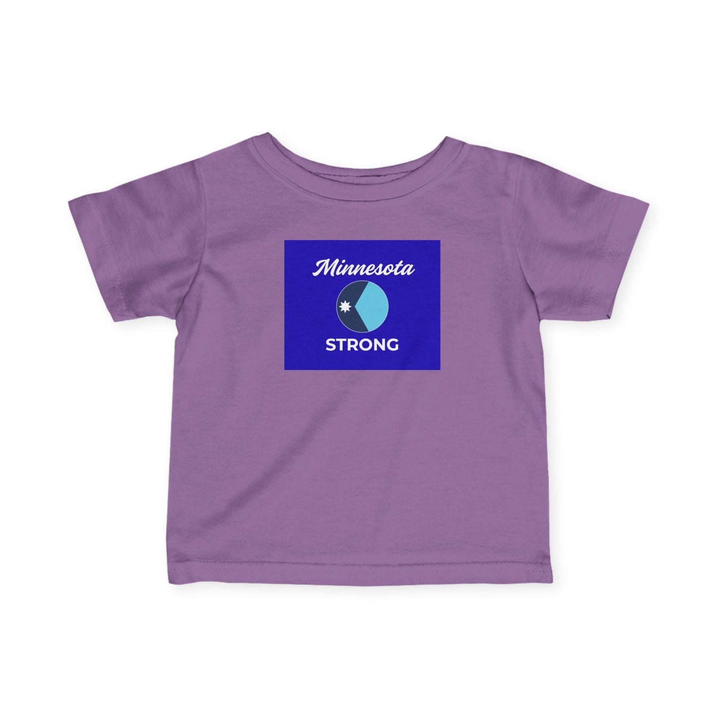 Toddler's purple tee with Minnesota Strong design, highlighting regional pride. Perfect for comfort and style, inspired by Light Passers Marketplace themes.