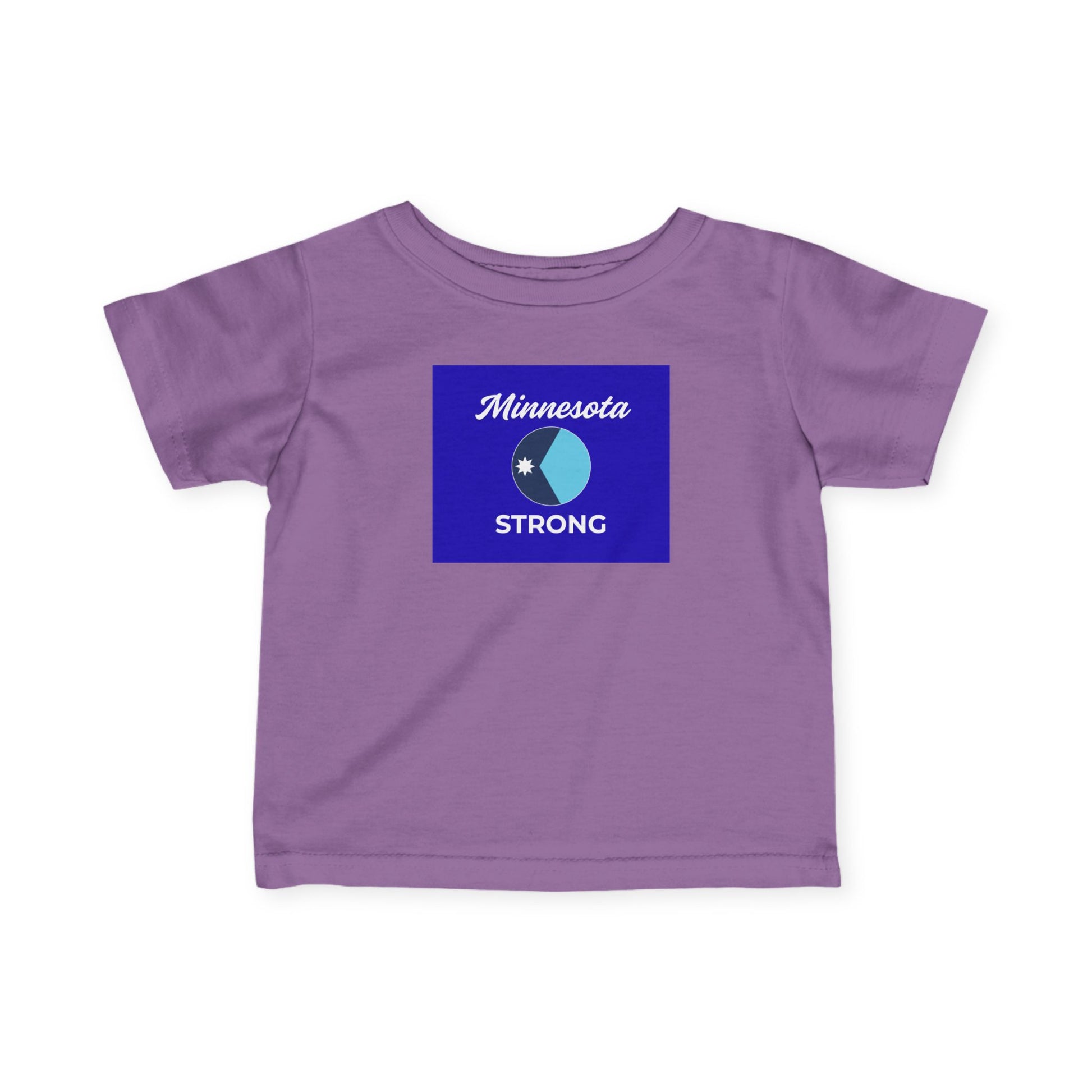 Toddler's purple tee with Minnesota Strong design, highlighting regional pride. Perfect for comfort and style, inspired by Light Passers Marketplace themes.