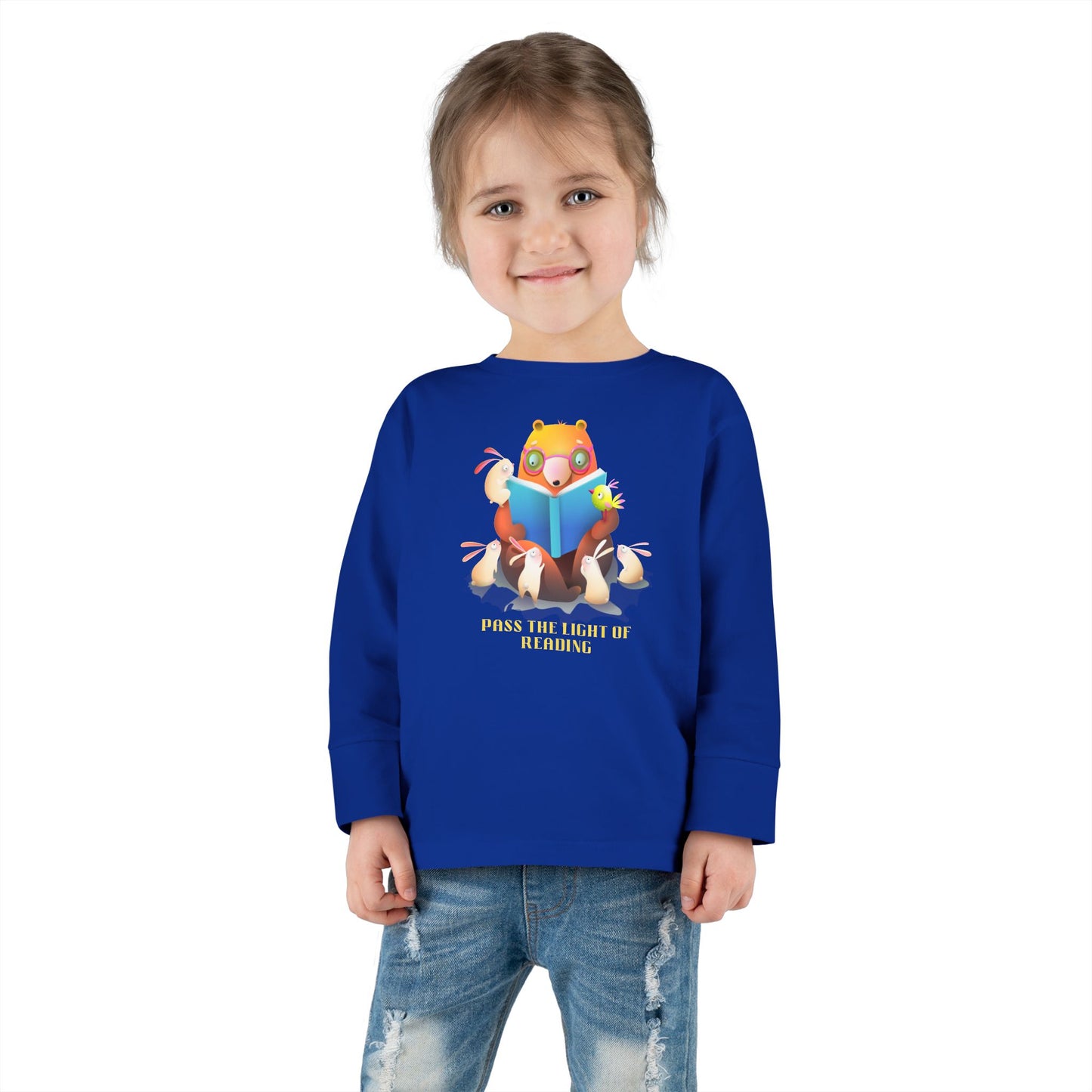 Toddler Tee — Cute Fox Reading 'Books and Bears' Long Sleeve Shirt for Kids
