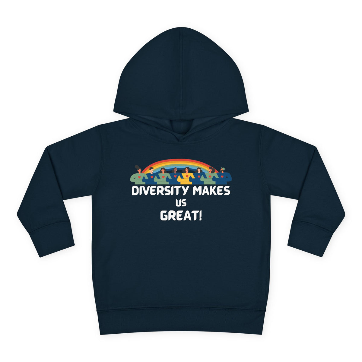 Toddler Hoodie — "Diversity Makes Us Great" Rainbow Pullover (Gift-Ready)