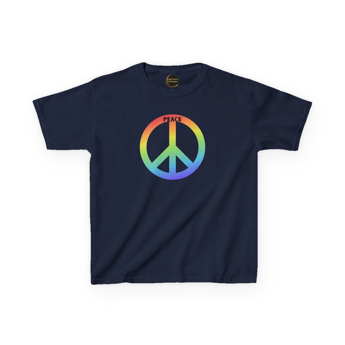 Kids/Youth Rainbow Peace Sign T-Shirt — "Peace" Graphic Tee for Children