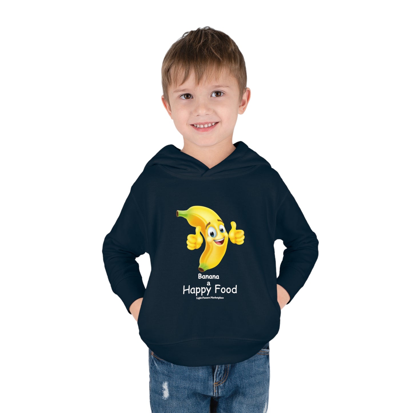 Light Passers marketplace Banana Happy Food Toddler Pullover Hoodie Nutrition, Simple Messages, Mental Health