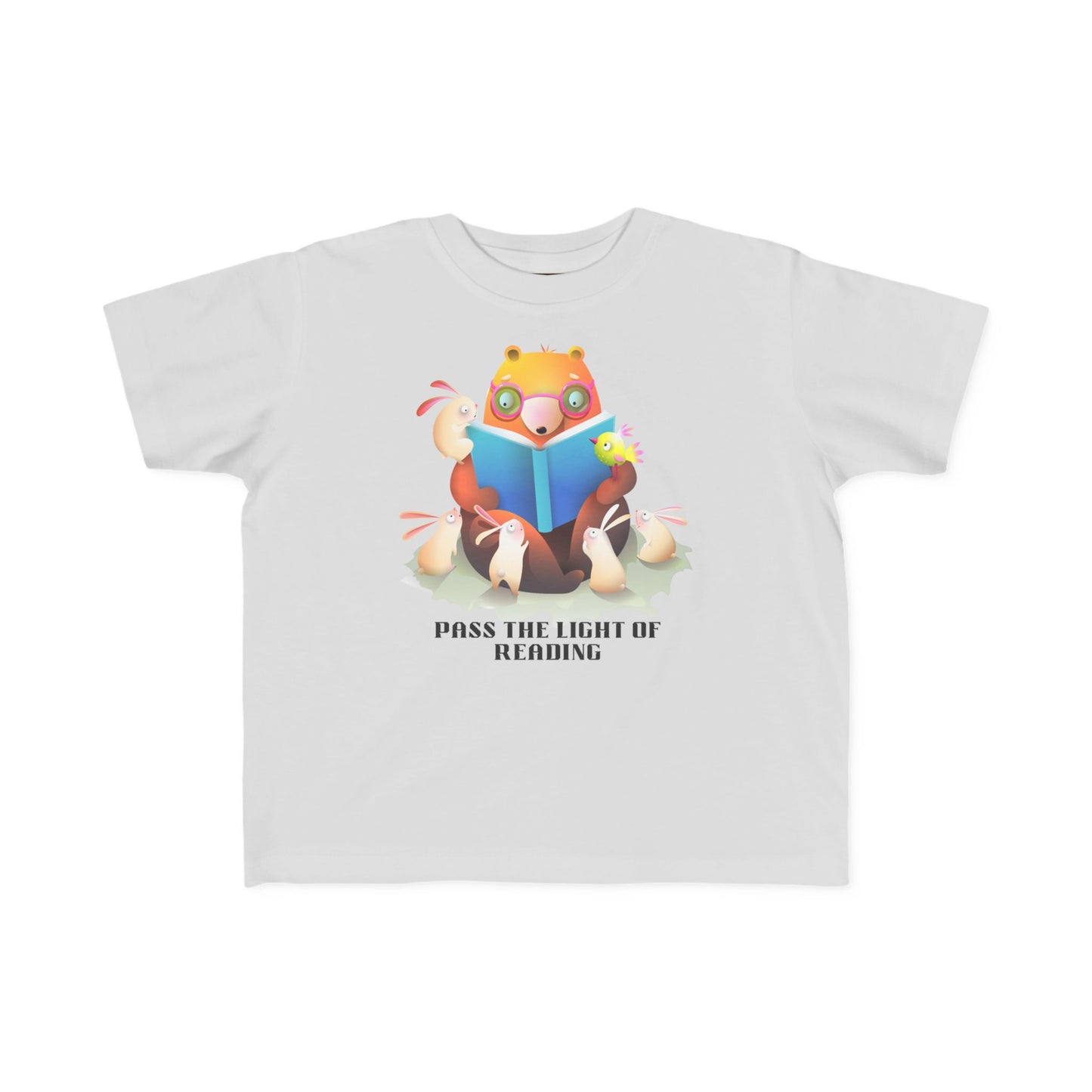 Toddler T-Shirt — Cute Reading Fox "Pass The Light Of Reading" Kids Tee