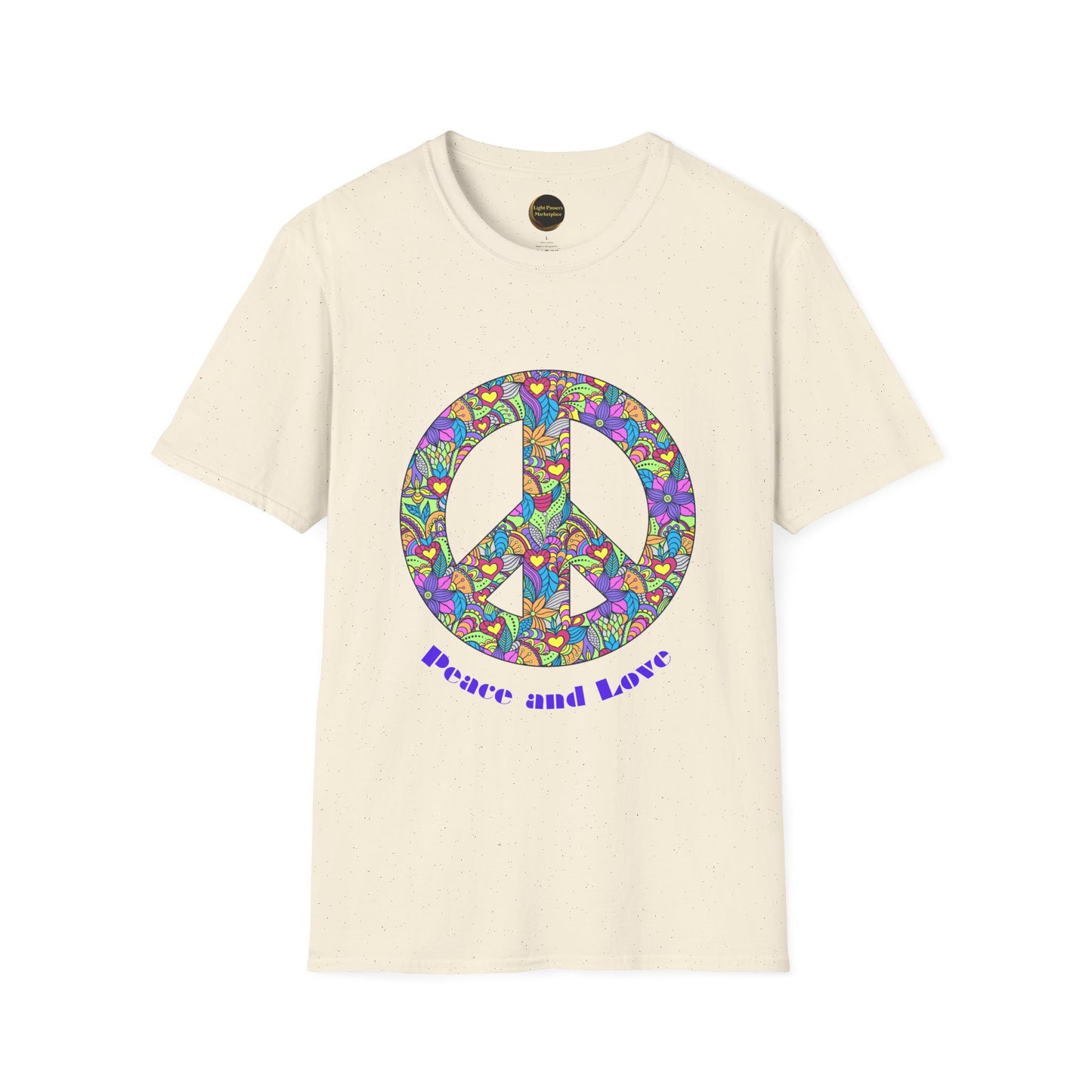 Peace Sign T-Shirt Adult Unisex— Colorful Floral 'Peace and Love' Graphic Tee