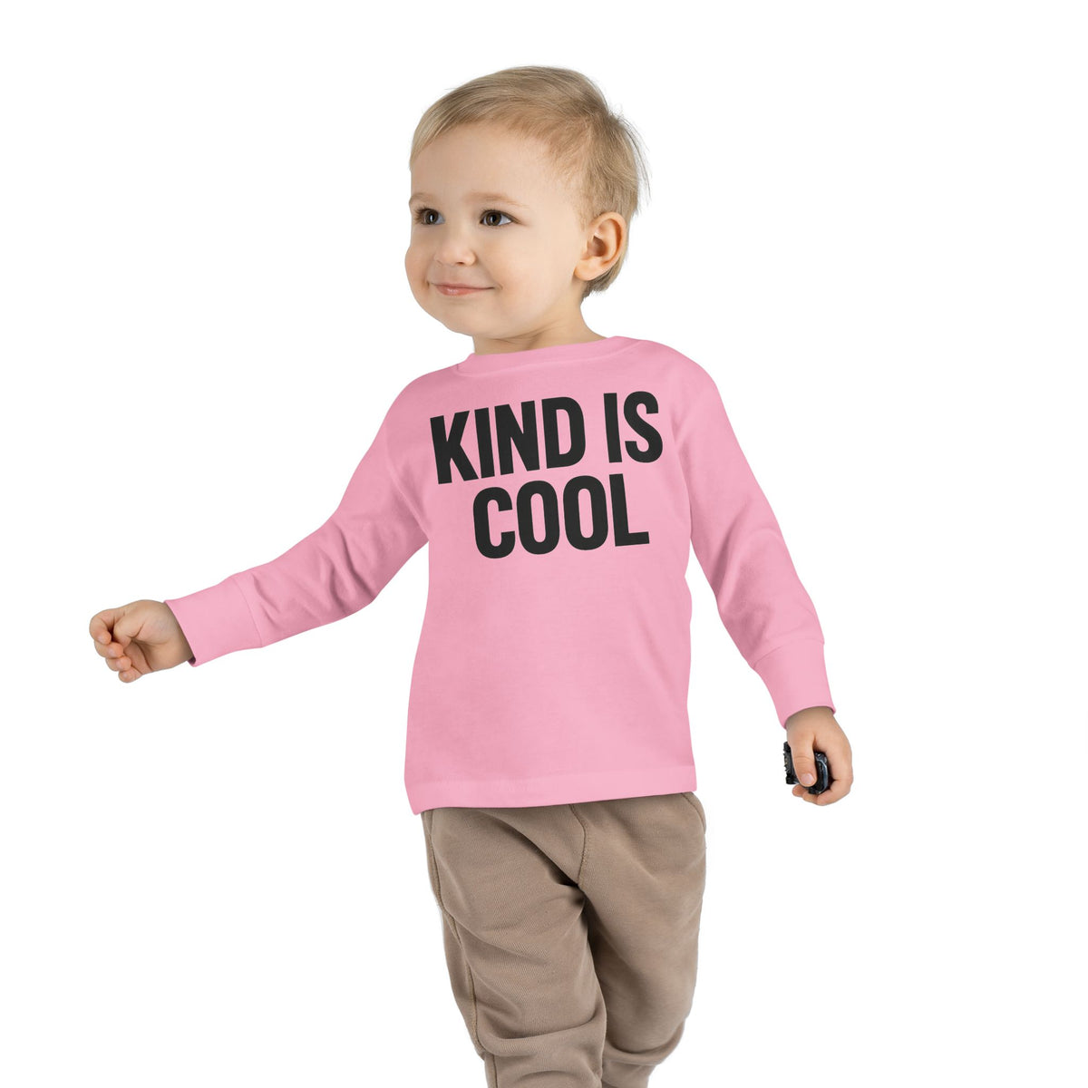 Kind Is Cool Toddler Long Sleeve Tee — Positive Kids Graphic Shirt