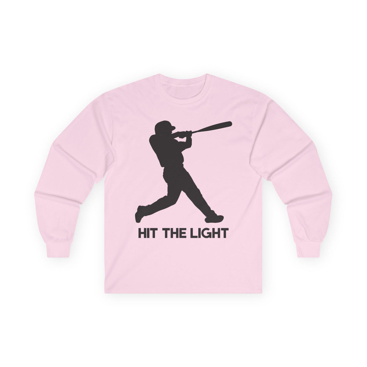 Adult Unisex Male Baseball Batter Silhouette Long Sleeve Tee — 'Hit the Light'