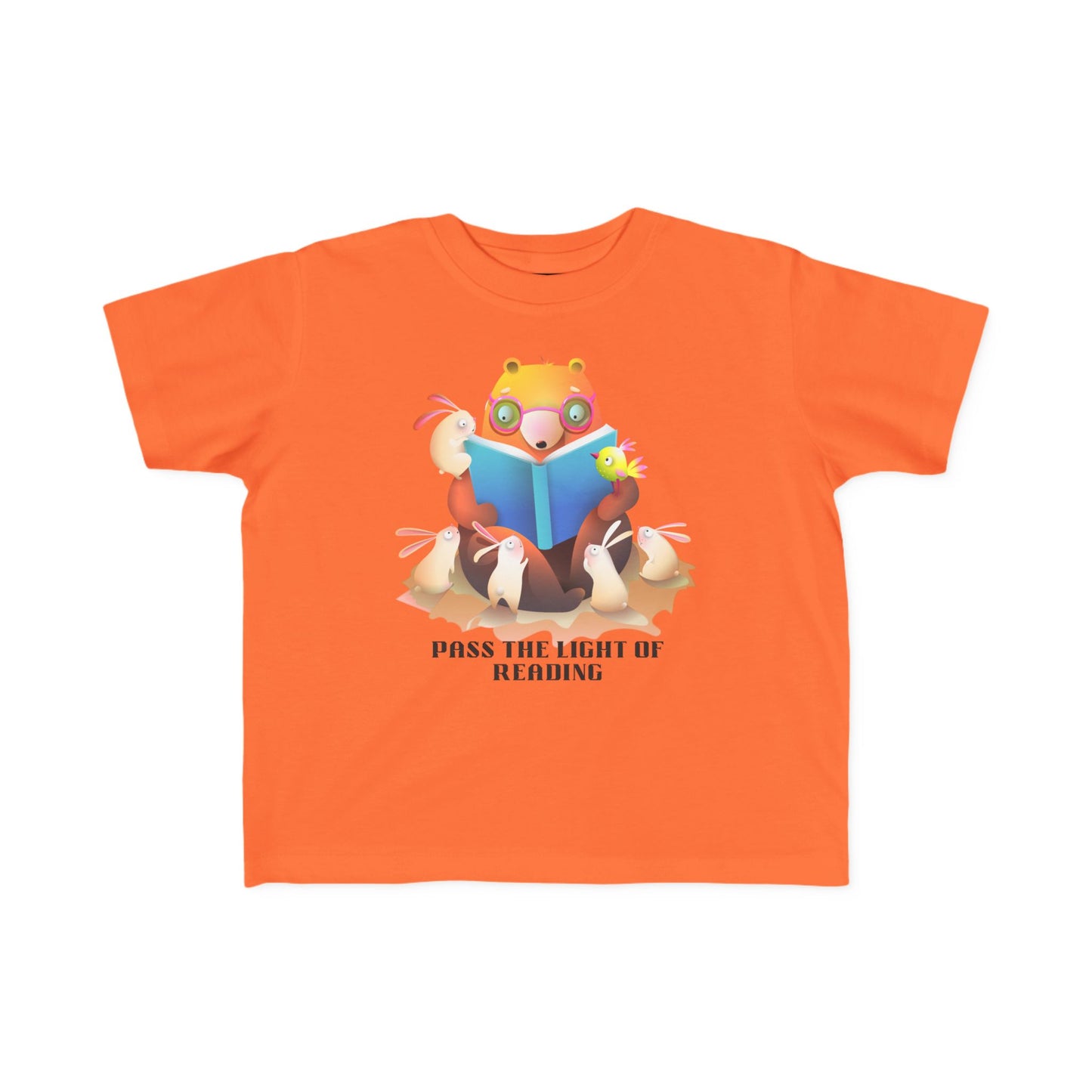 Toddler T-Shirt — Cute Reading Fox "Pass The Light Of Reading" Kids Tee