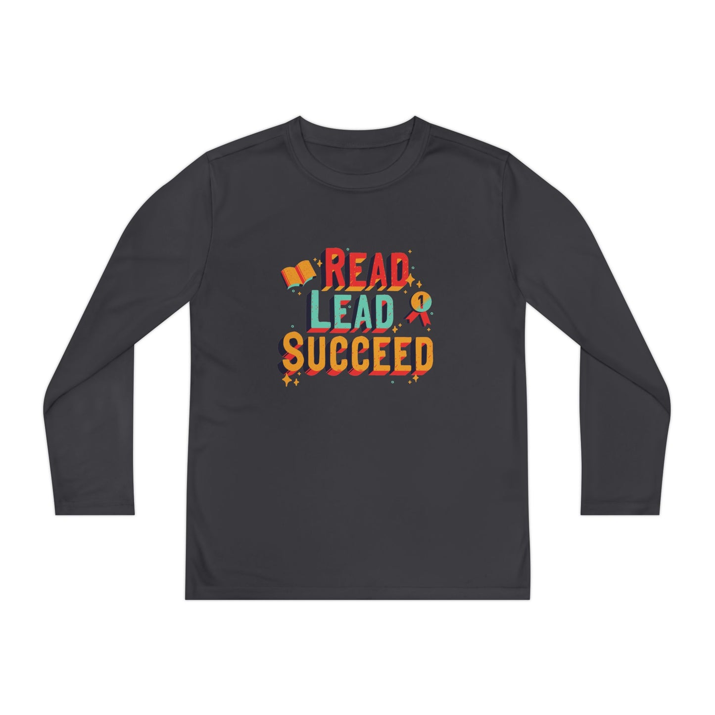 Read Lead Succeed Youth Long Sleeve Tee — Motivational Kids School Shirt