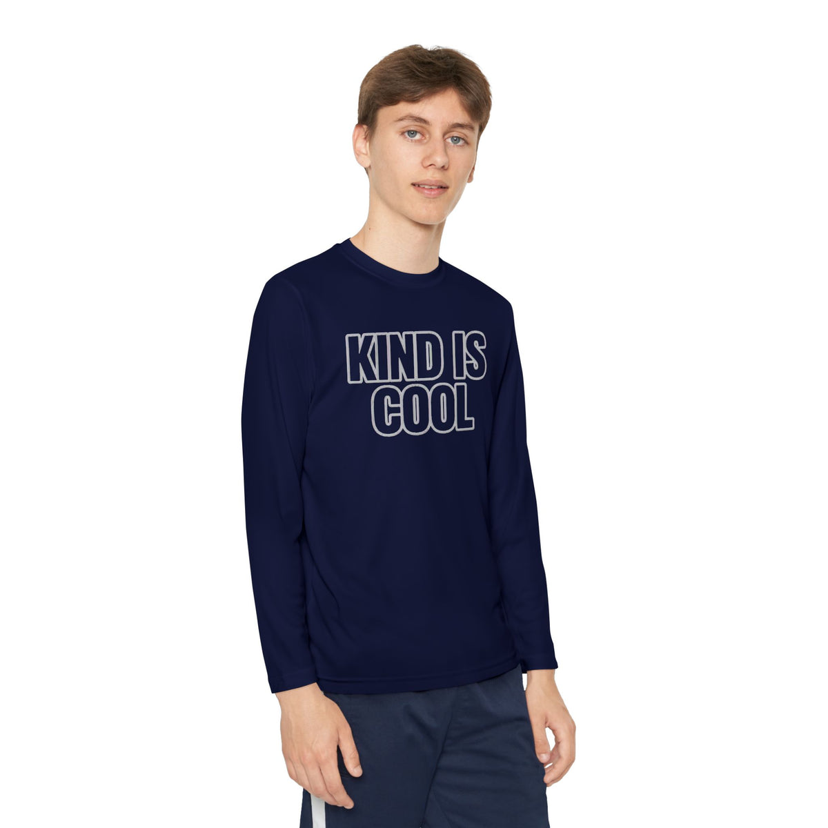 Youth Long Sleeve Tee — "Kind Is Cool" Positive Message Shirt