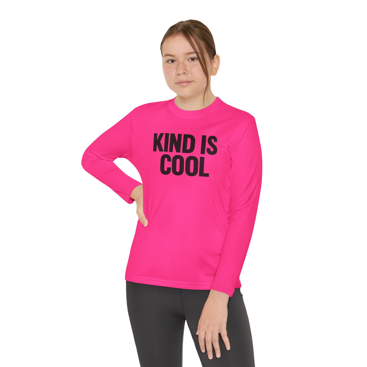 Youth Long Sleeve Tee — "Kind Is Cool" Positive Message Shirt