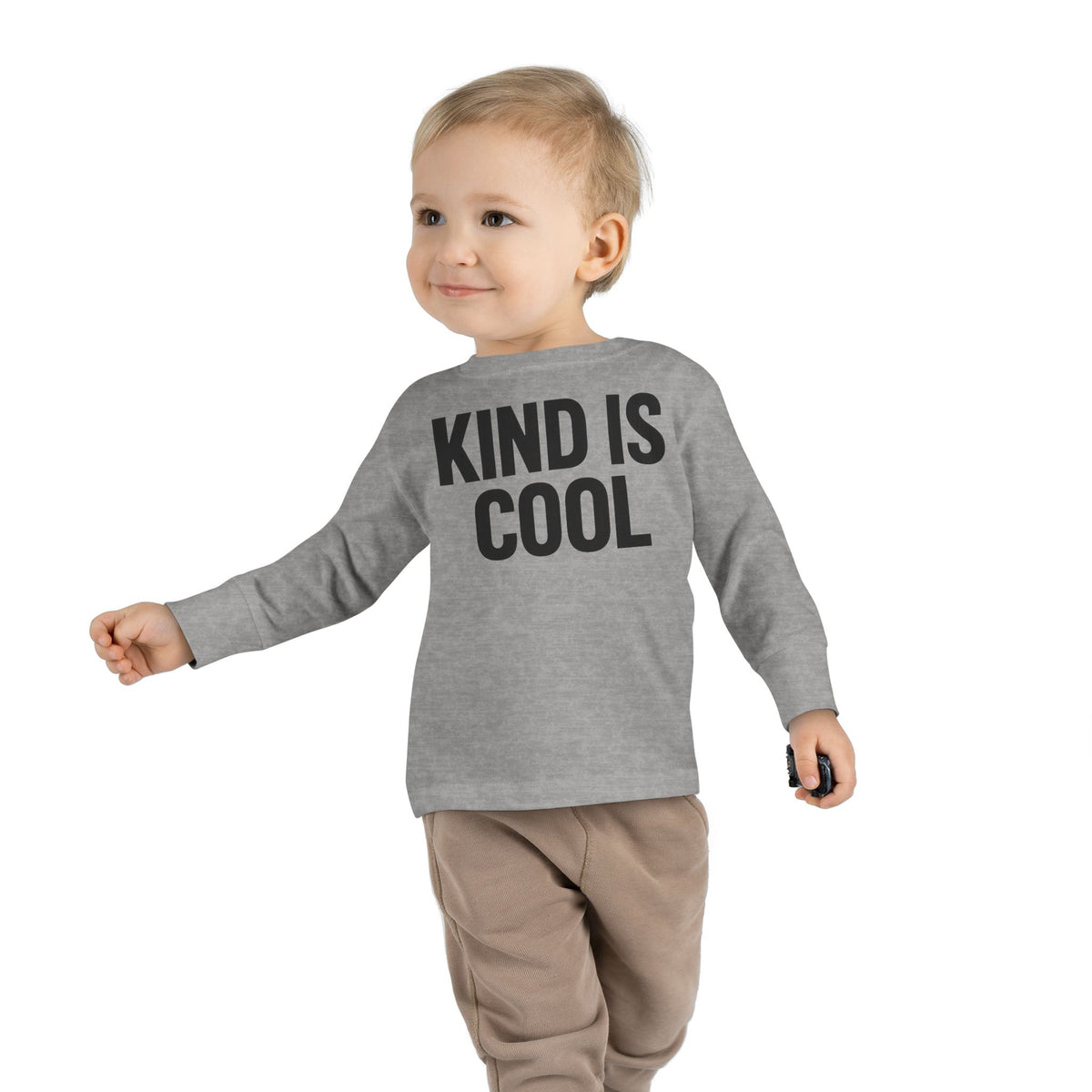 Kind Is Cool Toddler Long Sleeve Tee — Positive Kids Graphic Shirt