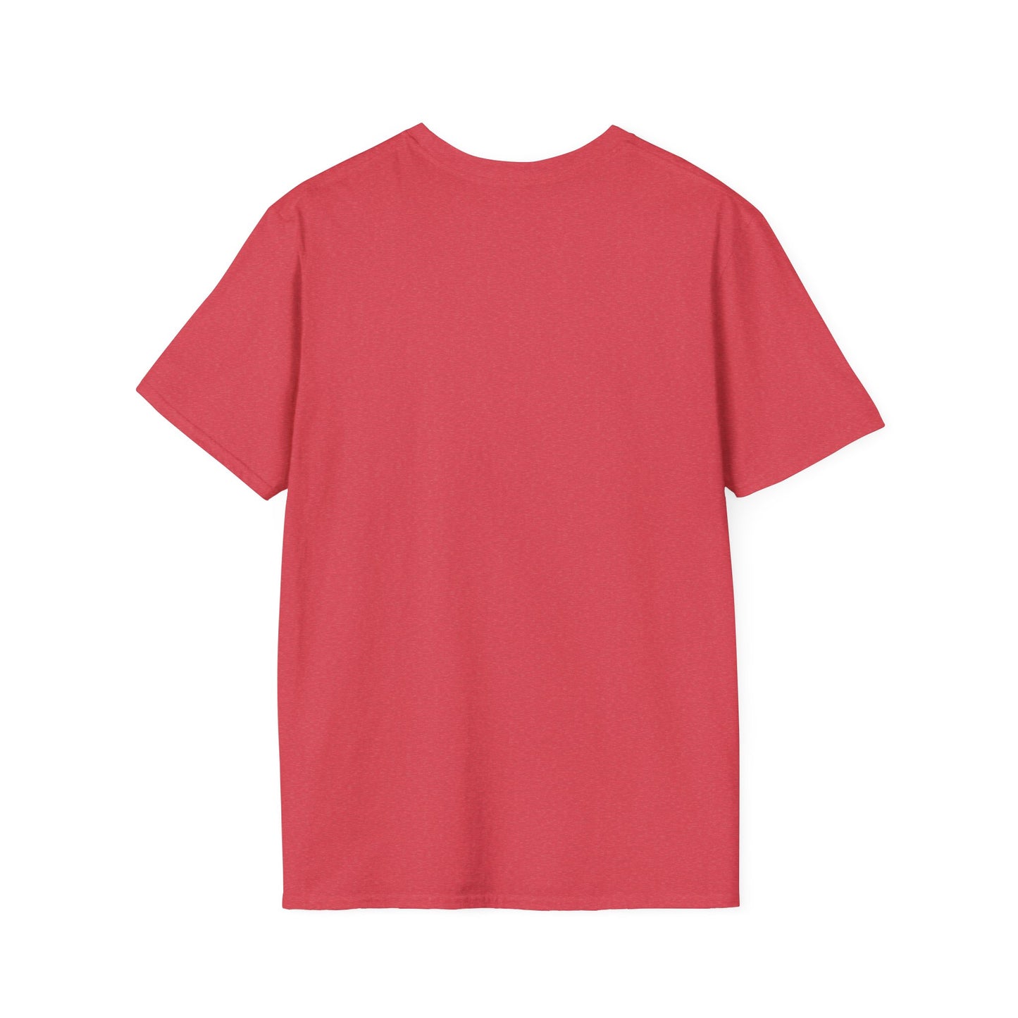 Back view of the Soccer Dog Unisex T-Shirt, featuring a solid reddish-pink color, showcasing its soft, durable fabric and classic crew-neck style.