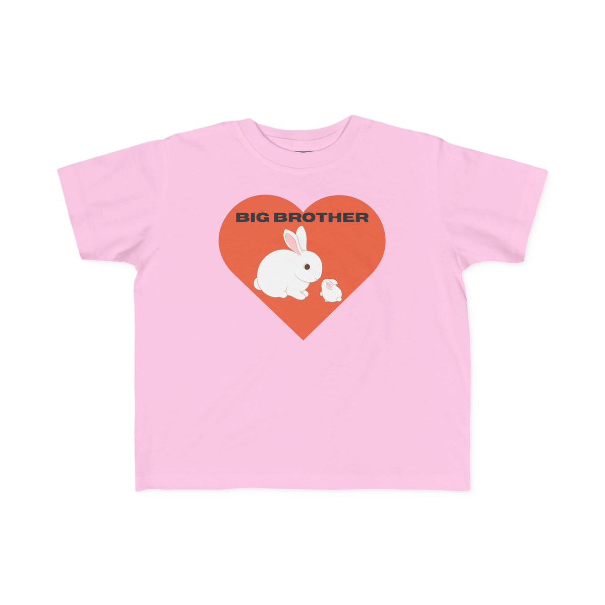Big Brother Toddler Tee - Cute Bunny Heart Sibling Announcement Shirt