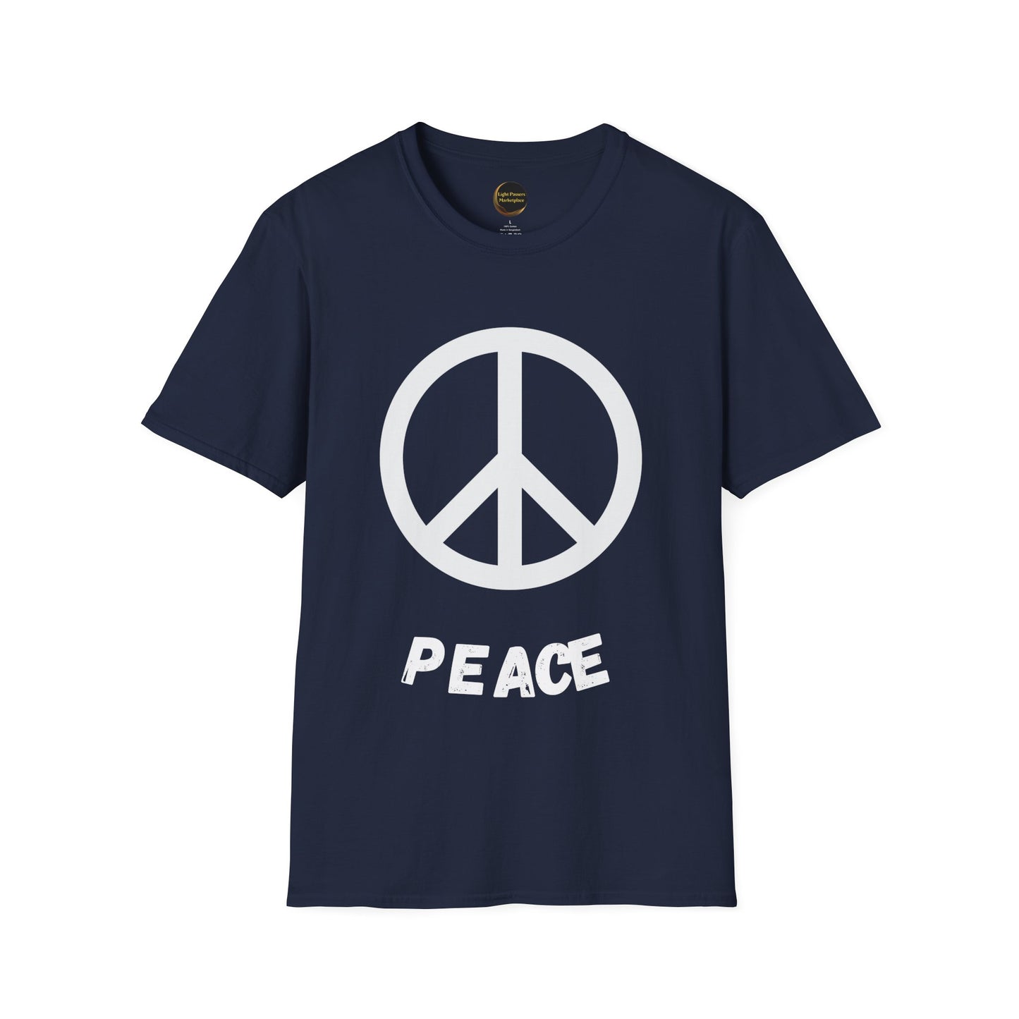 White Peace  sign Adult T-Shirt – Love & Unity Graphic Tee | Love and Peace