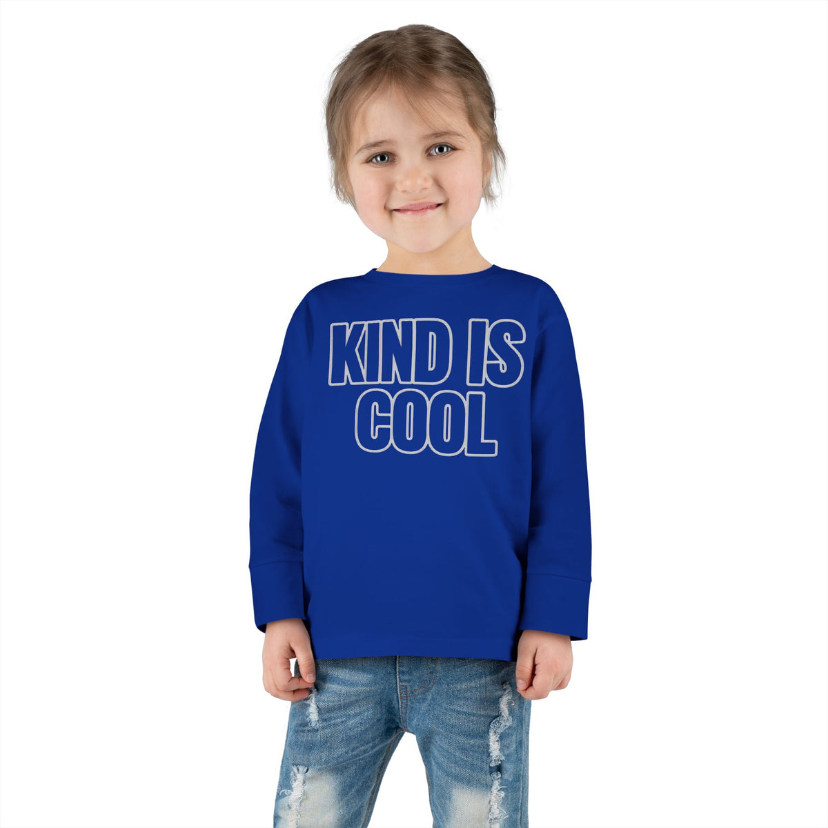 Kind Is Cool Toddler Long Sleeve Tee — Positive Kids Graphic Shirt