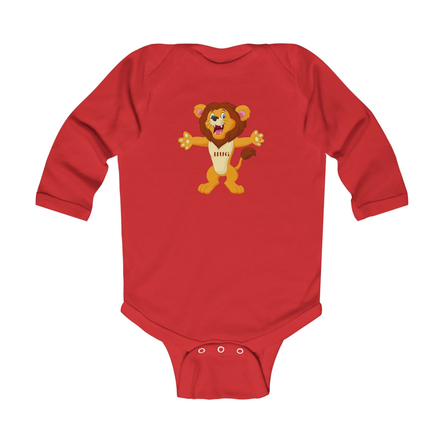 Hug Lion Infant Long Sleeve Bodysuit — Cute Roaring Baby Onesie