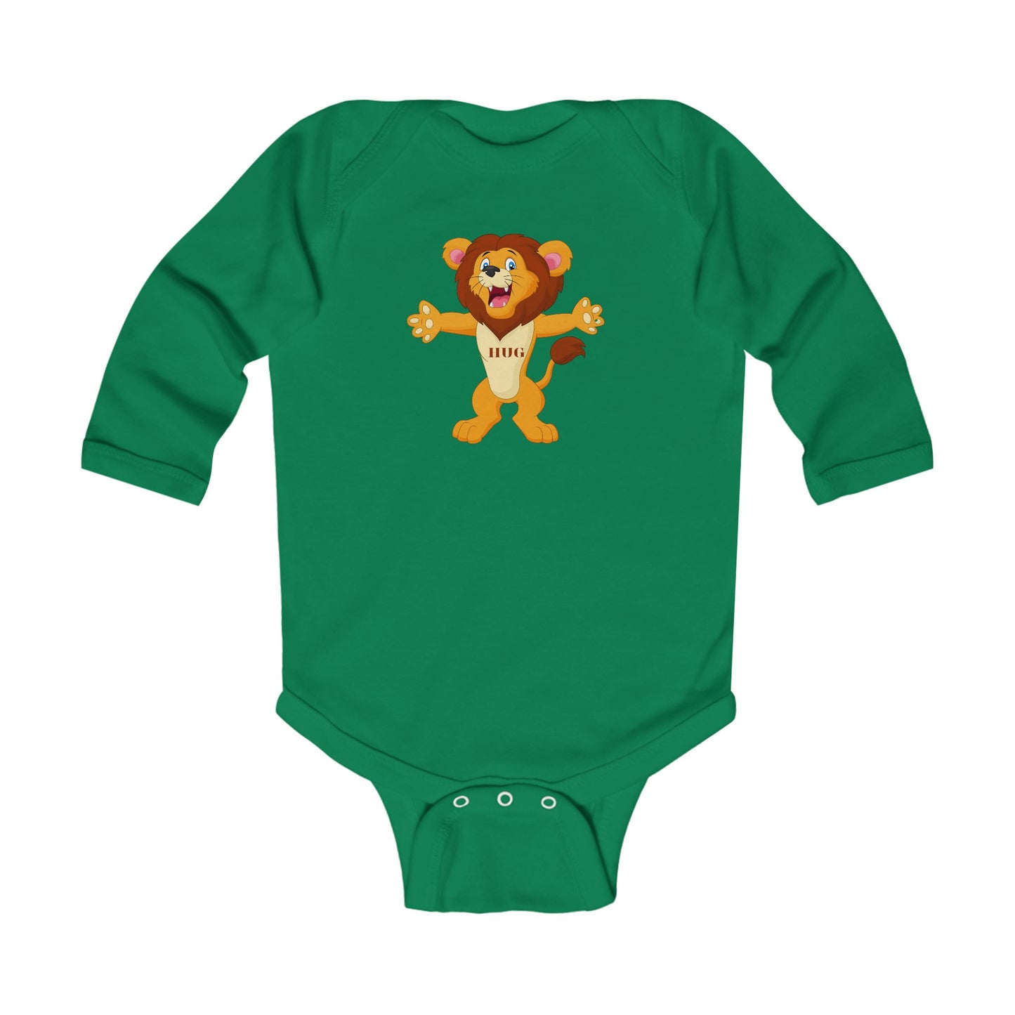 Hug Lion Infant Long Sleeve Bodysuit — Cute Roaring Baby Onesie