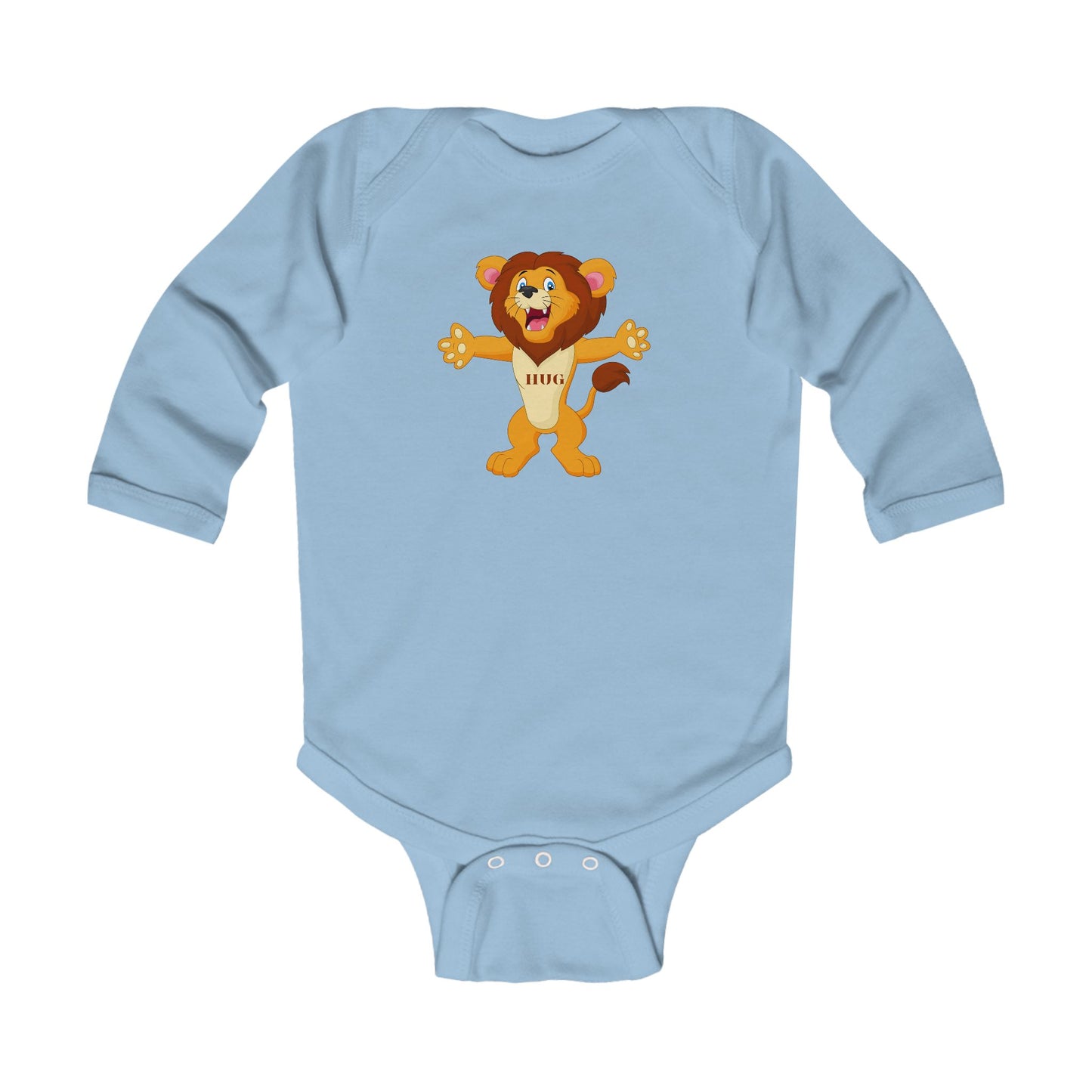 Hug Lion Infant Long Sleeve Bodysuit — Cute Roaring Baby Onesie