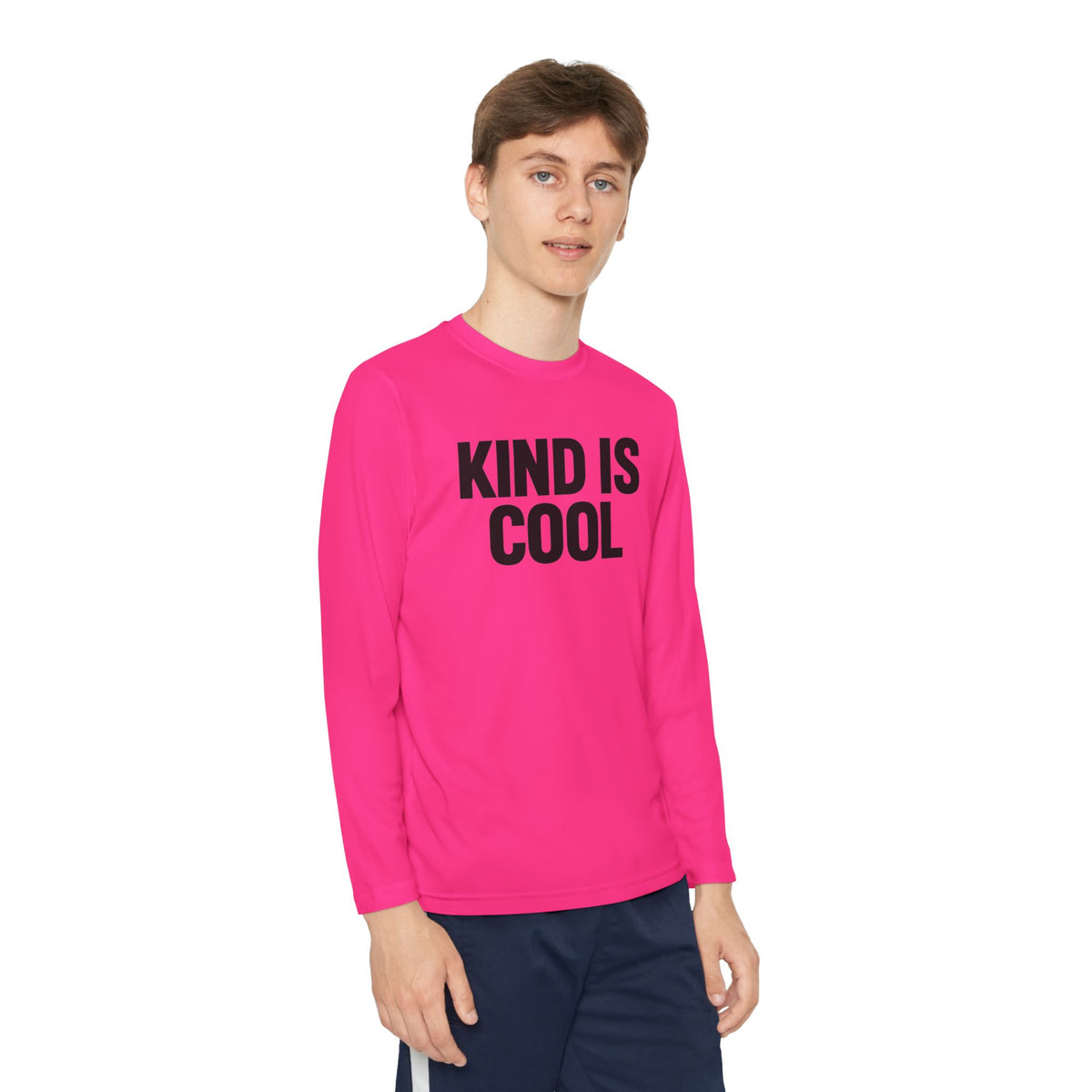 Youth Long Sleeve Tee — "Kind Is Cool" Positive Message Shirt