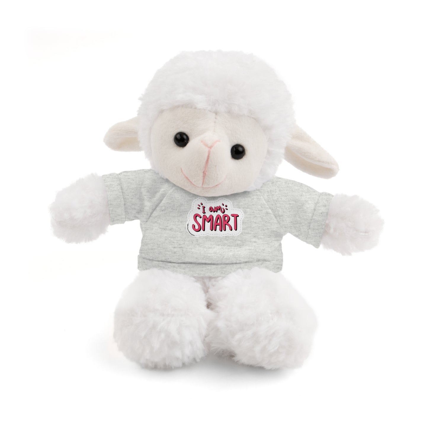 Cool Stuff Stuffies plush toy with 'I am Smart' T-shirt, featuring a white stuffed animal, likely a bunny, perfect for educational play.