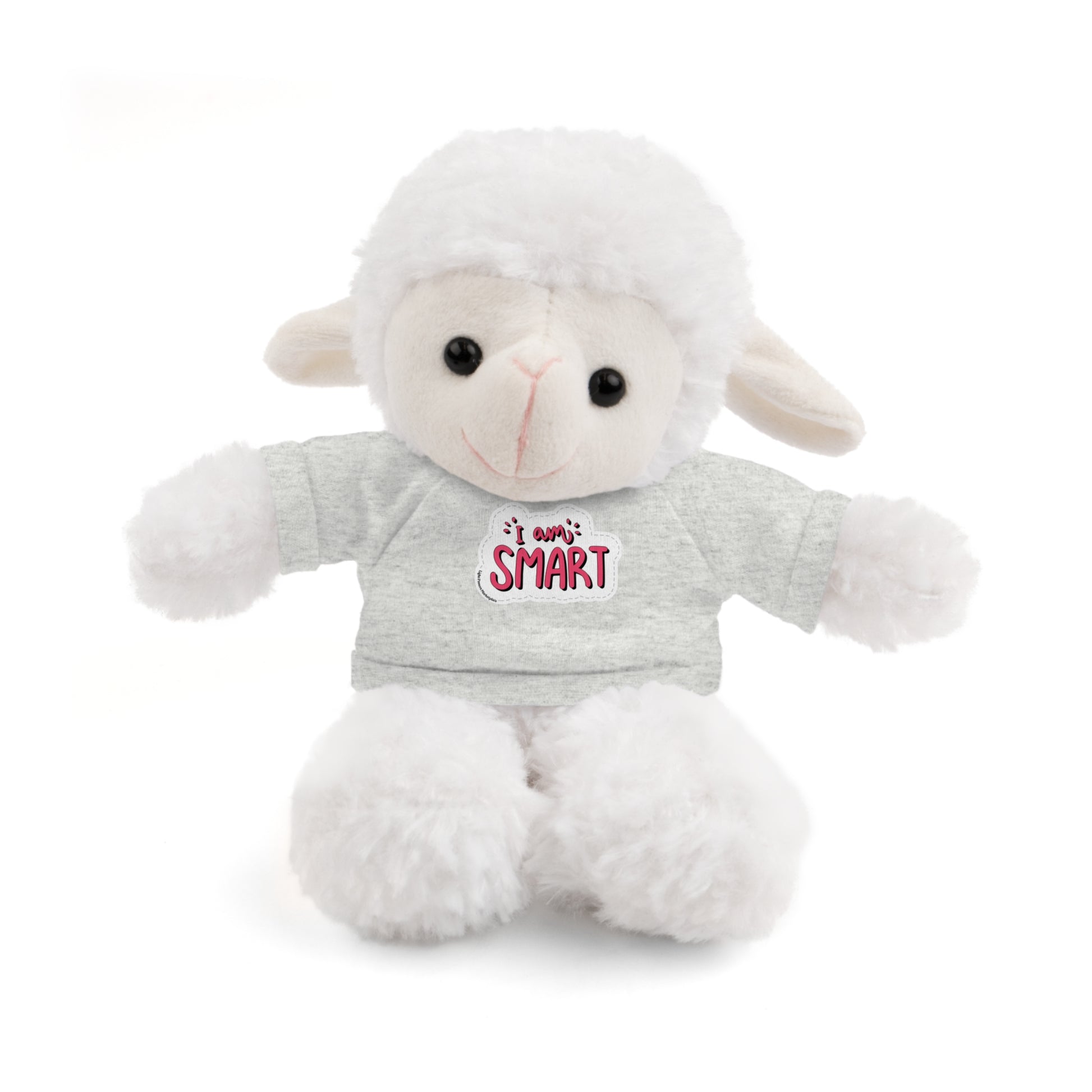 Cool Stuff Stuffies plush toy with 'I am Smart' T-shirt, featuring a white stuffed animal, likely a bunny, perfect for educational play.