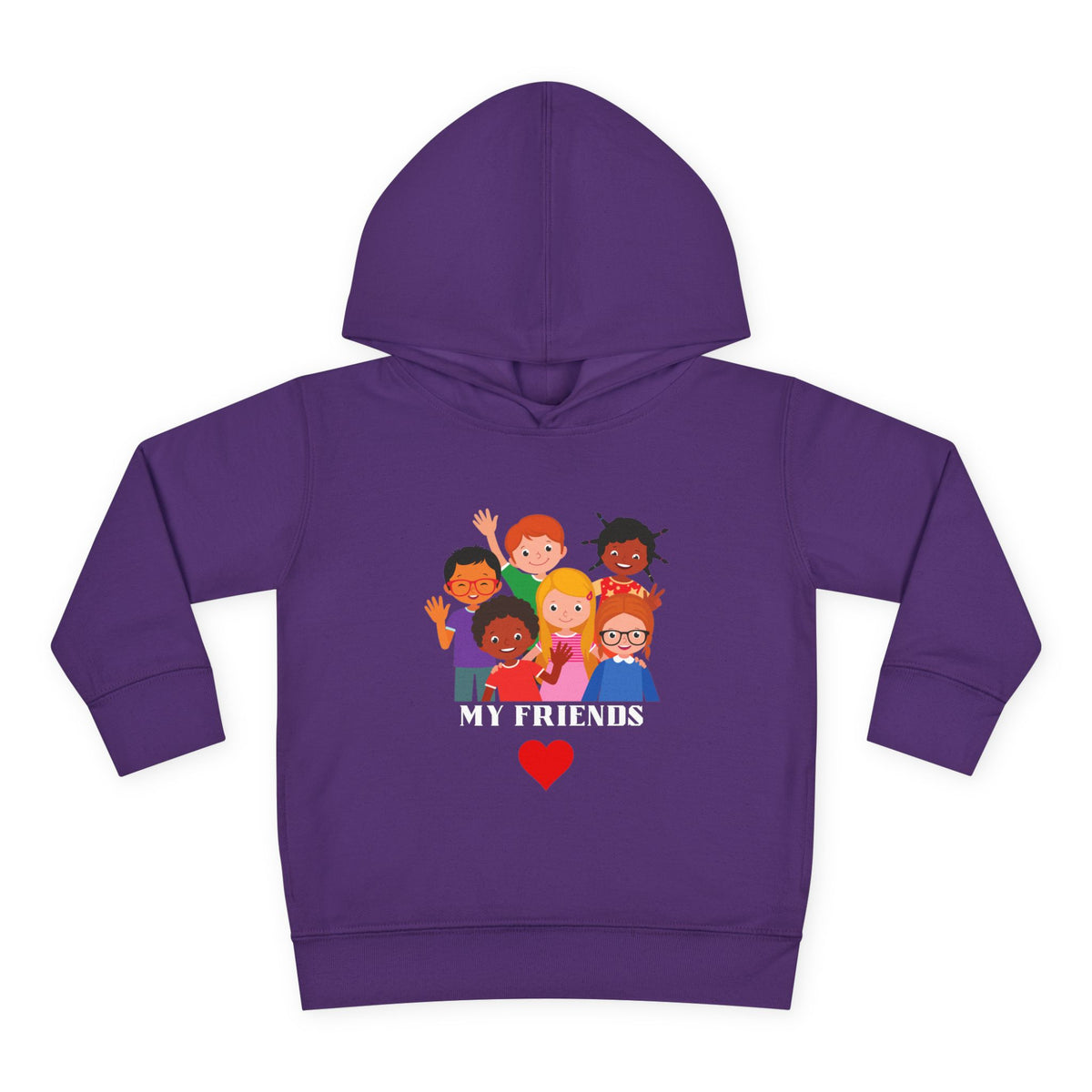 Toddler Hoodie - "My Friends" Cute Kids Pullover with Diverse Kids Graphic