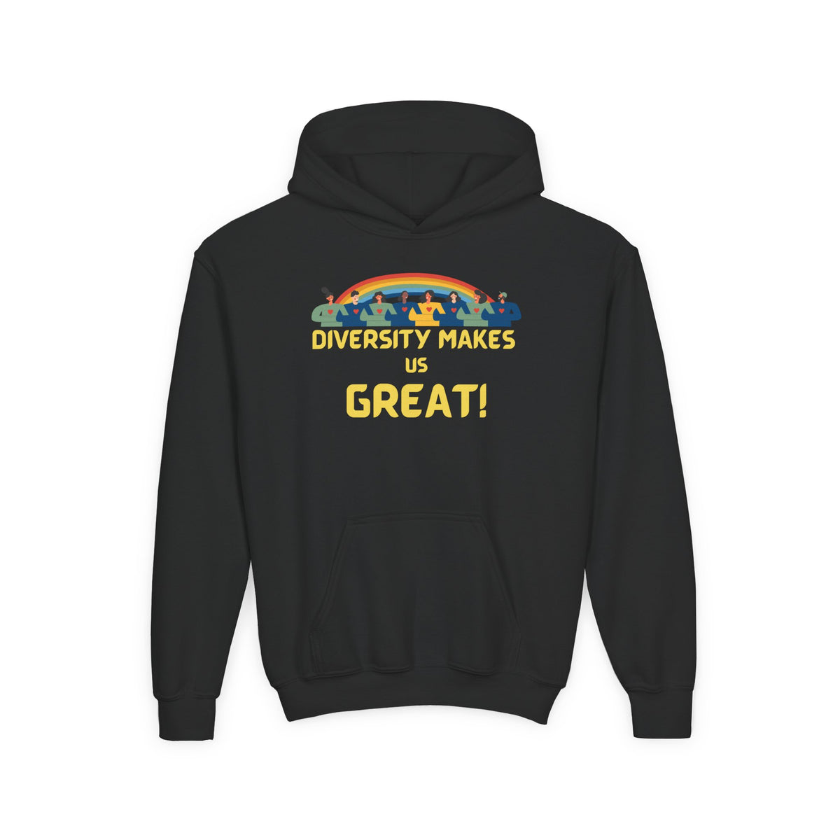 Kids Hoodie — "Diversity Makes Us Great!" Sweatshirt — Gift-Ready Youth Hoodie