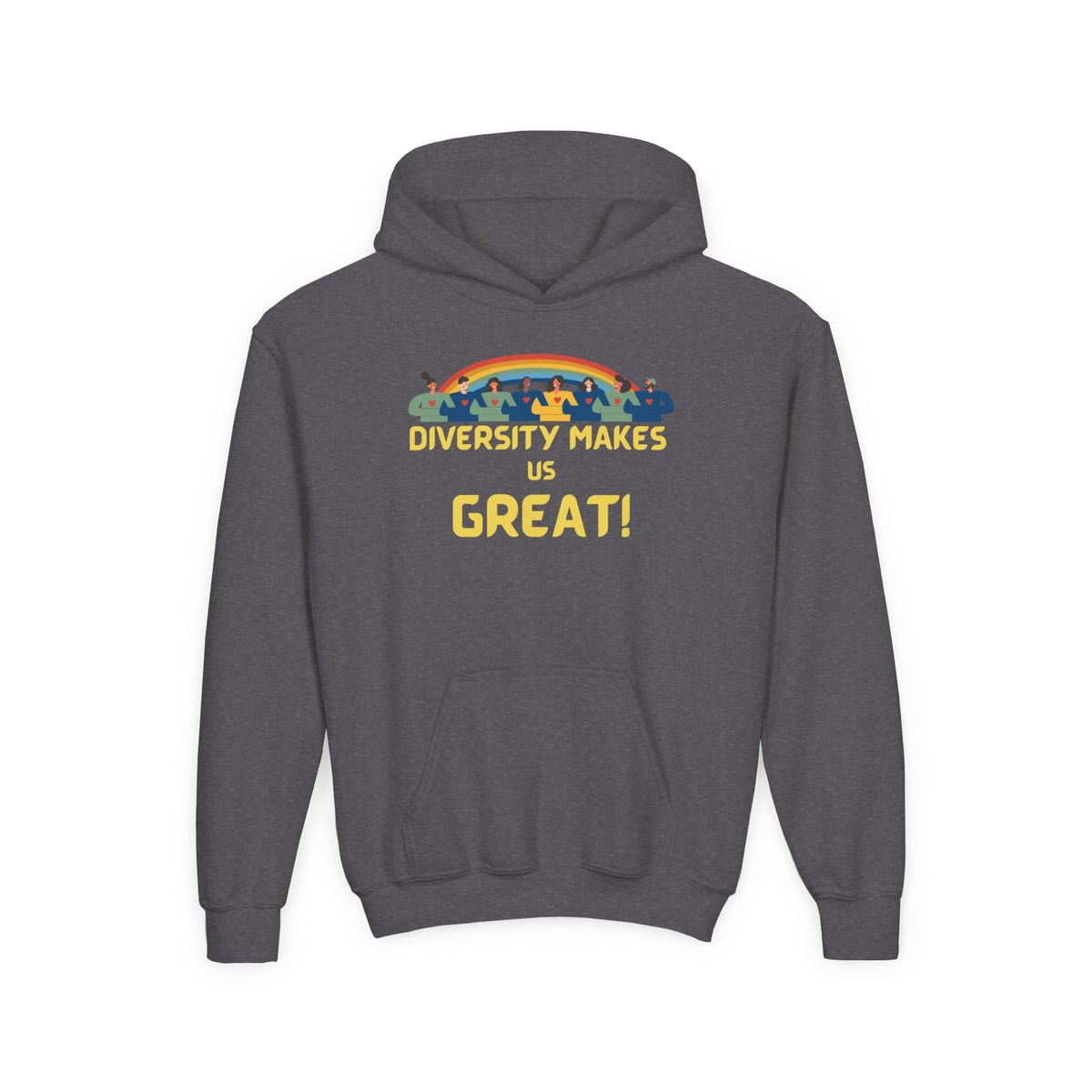 Kids Hoodie — "Diversity Makes Us Great!" Sweatshirt — Gift-Ready Youth Hoodie