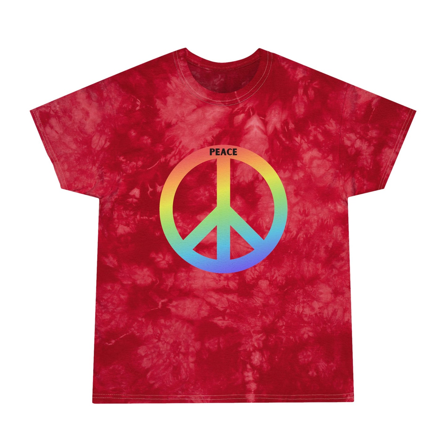 Tie-Dye Tee Crystal Peace Sign 60s 70s Inspired T-Shirt