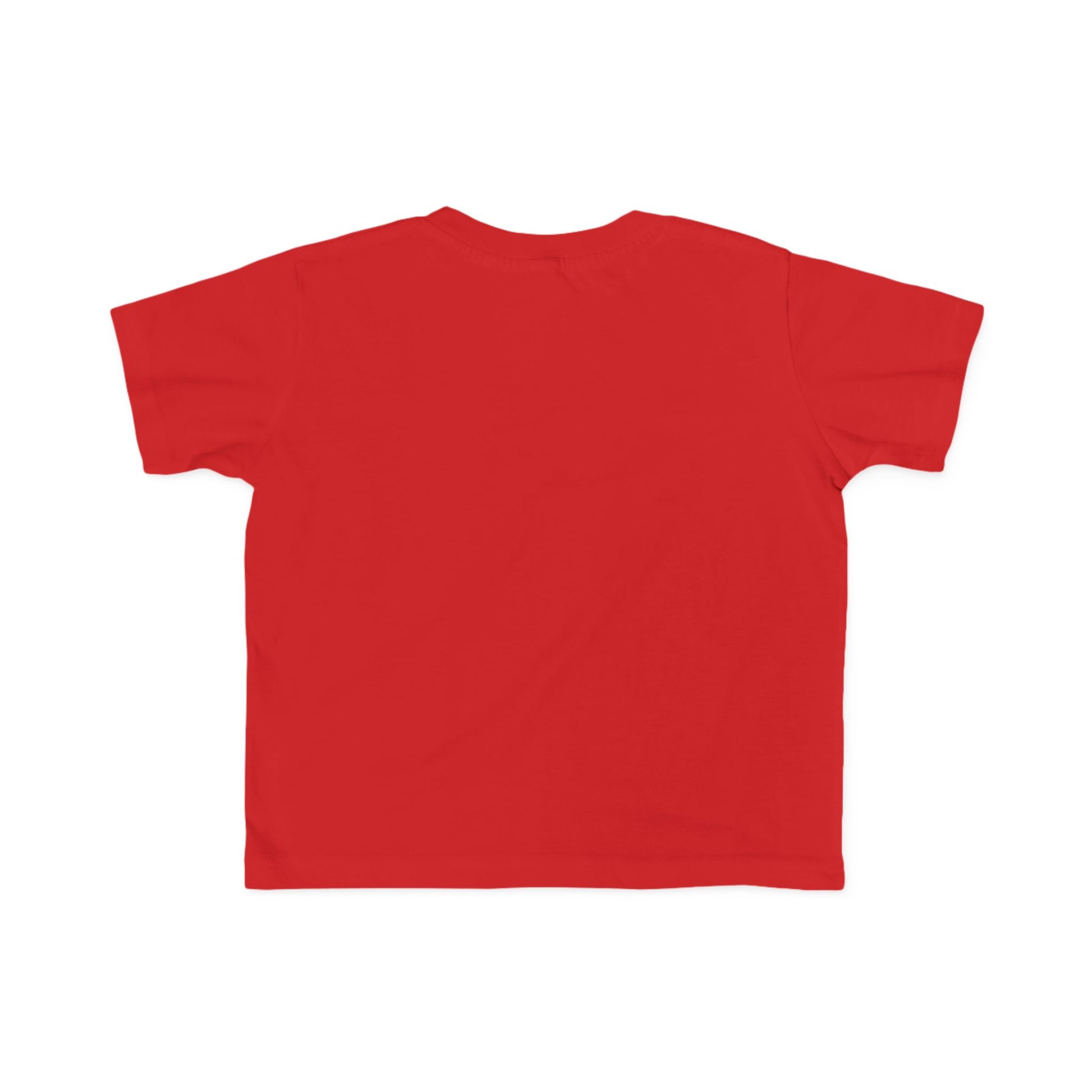 Peace Astronaut Toddler T-shirt back view, solid-red, short sleeves, designed for comfort and durability, suitable for toddlers.