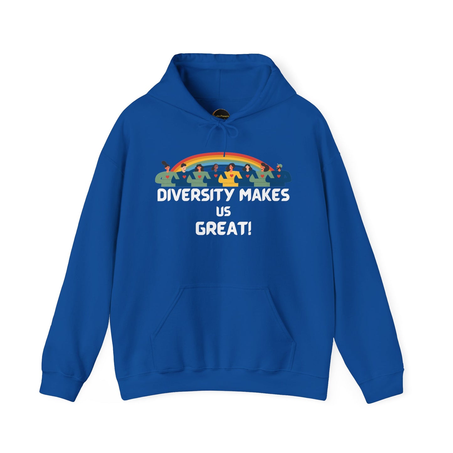Diversity Makes Us Great Adult Unisex Hooded Sweatshirt Black or White Lettering