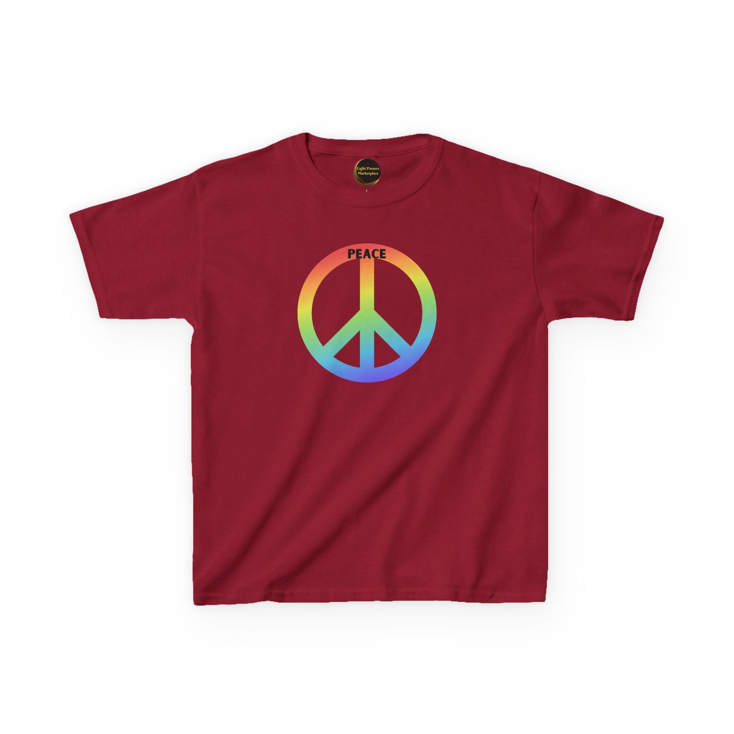 Kids/Youth Rainbow Peace Sign T-Shirt — "Peace" Graphic Tee for Children