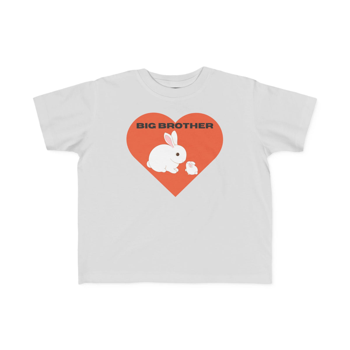 Big Brother Toddler Tee - Cute Bunny Heart Sibling Announcement Shirt