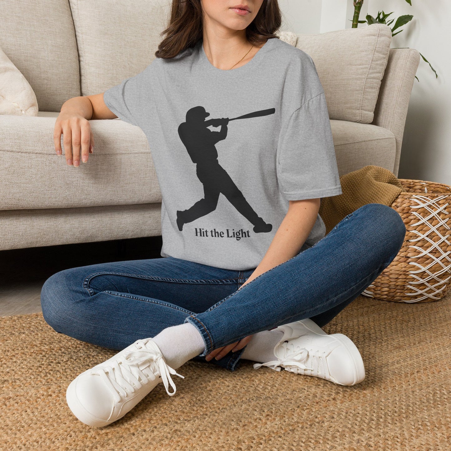 Teams Baseball Batter T-Shirt — "Hit the Light" Black Silhouette