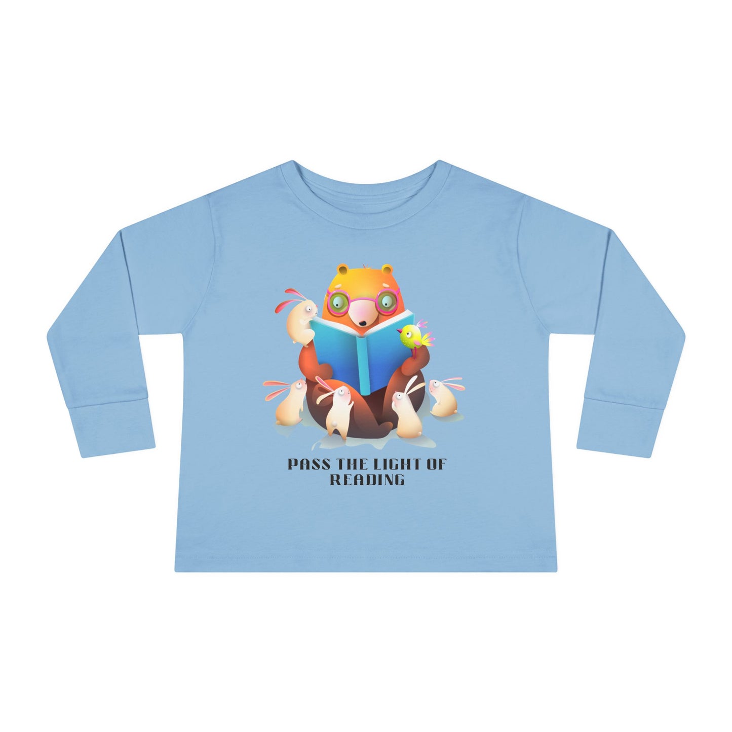 Toddler Tee — Cute Fox Reading 'Books and Bears' Long Sleeve Shirt for Kids