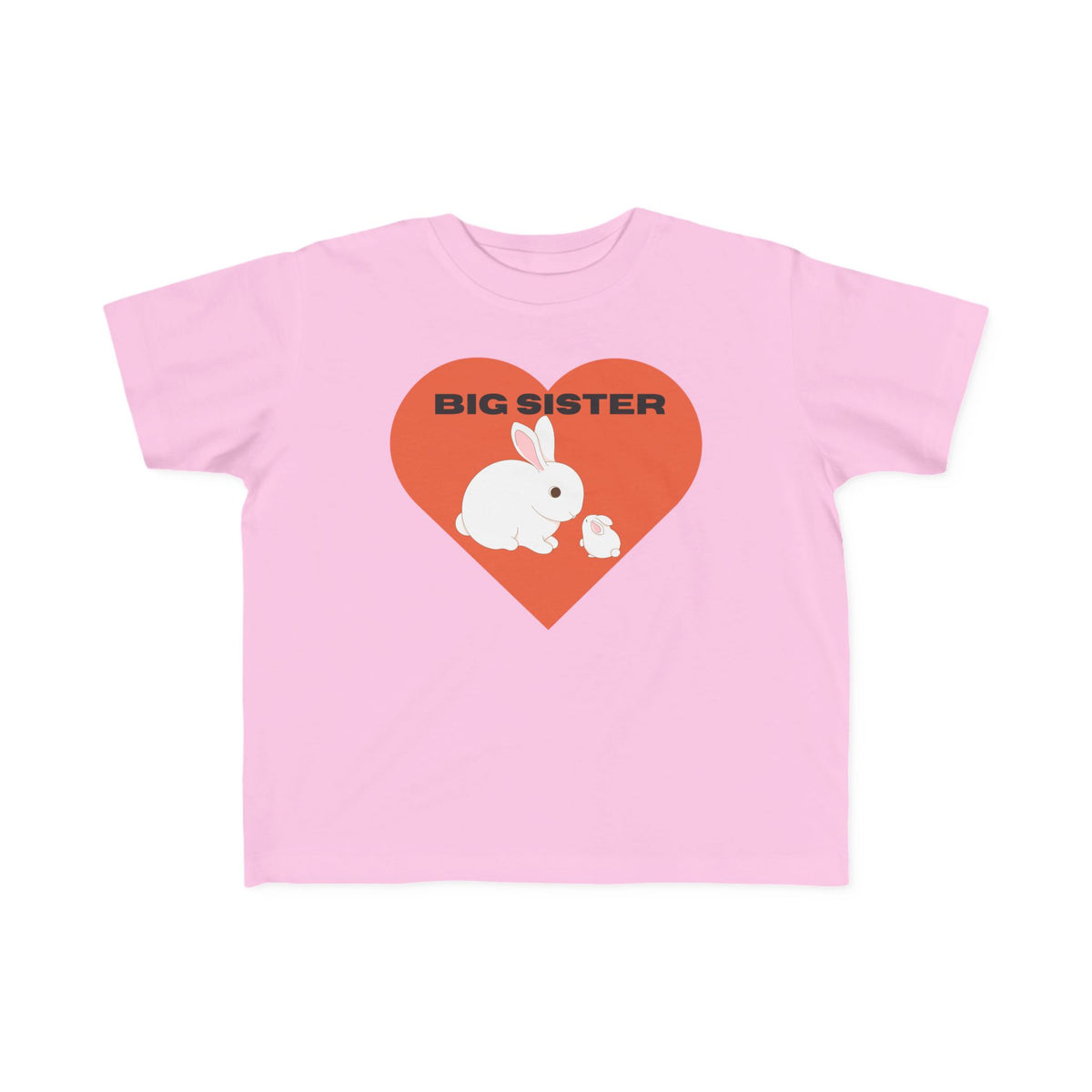 Big Sister Toddler Tee — Cute Bunny Heart Sibling Reveal Shirt
