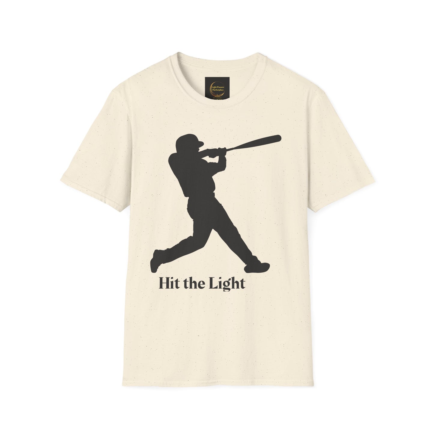 Adult Unisex Male Baseball Batter Silhouette T-Shirt — "Hit the Light" Gold or Black images