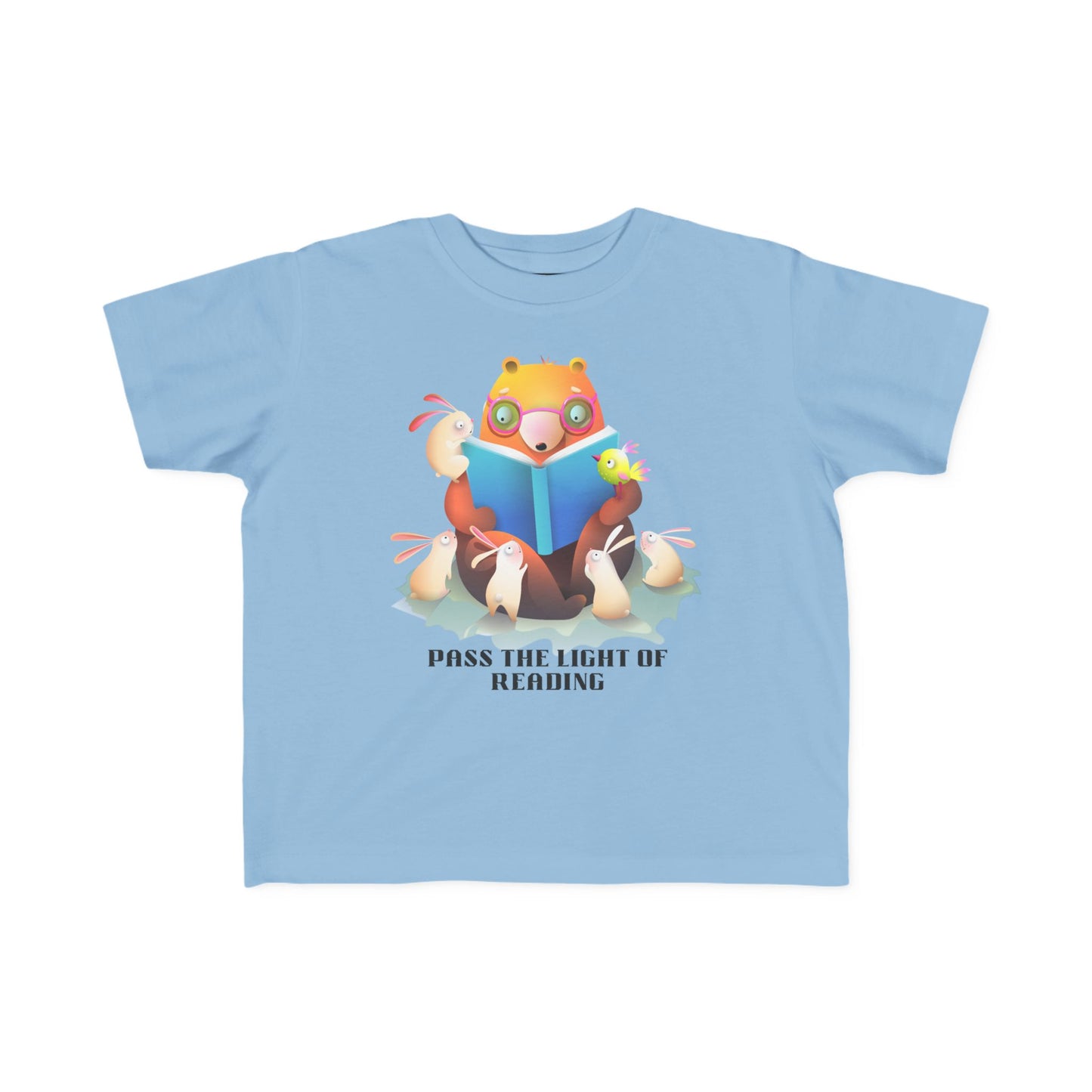 Toddler T-Shirt — Cute Reading Fox "Pass The Light Of Reading" Kids Tee