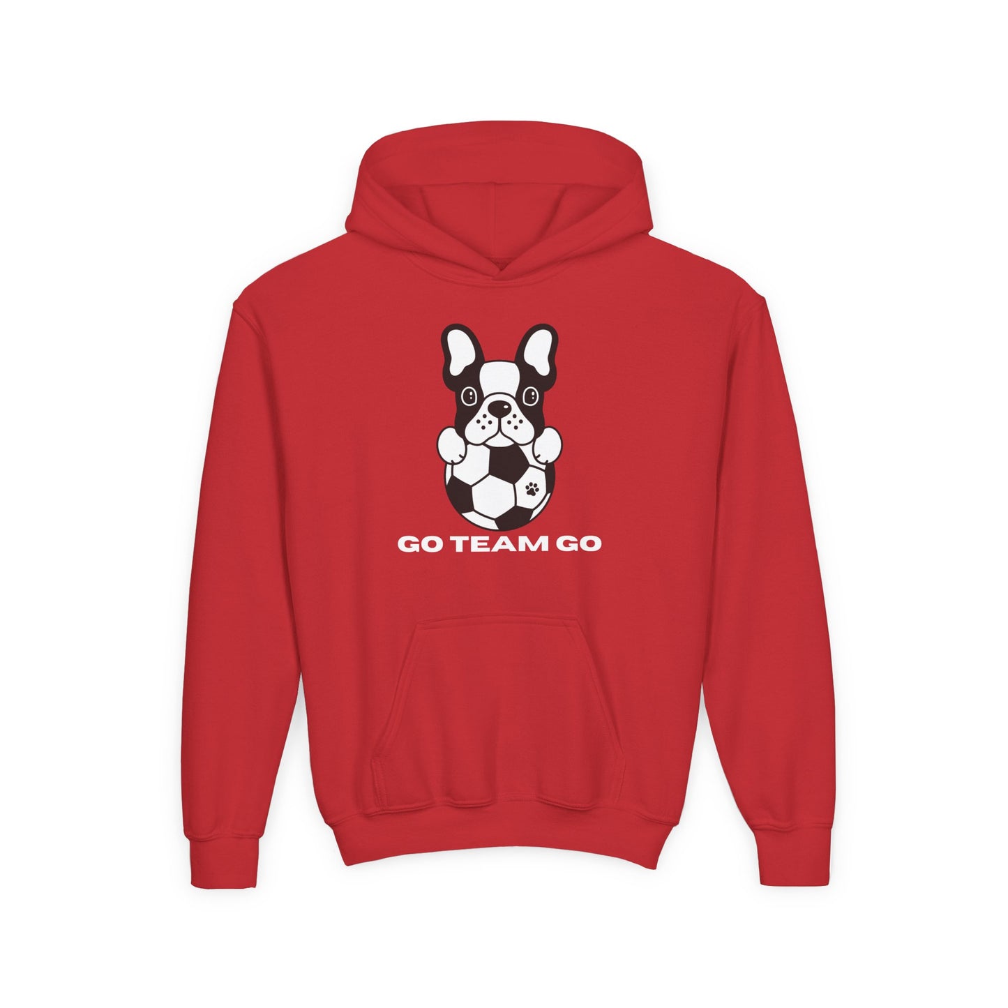 Youth Hoodie — Soccer Dog Go Team Go  Sweatshirt