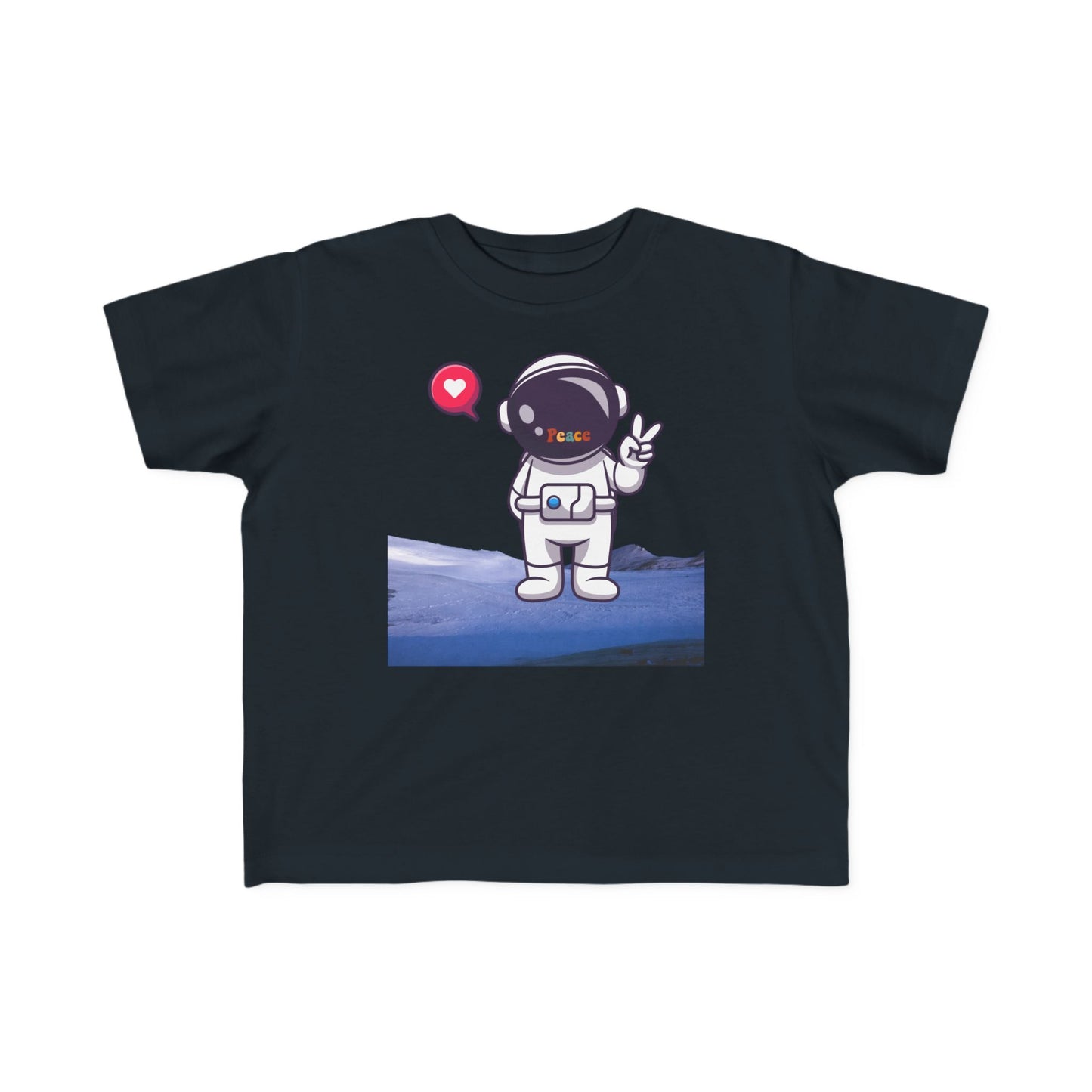 Toddler Tee — Cute Astronaut Peace Sign Kids Shirt