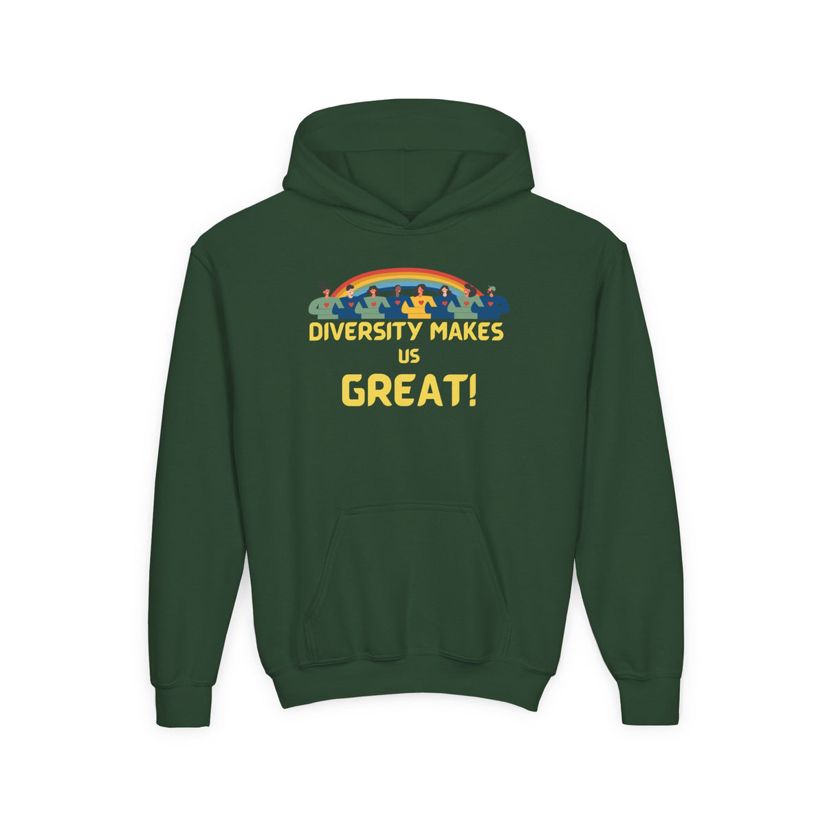 Kids Hoodie — "Diversity Makes Us Great!" Sweatshirt — Gift-Ready Youth Hoodie