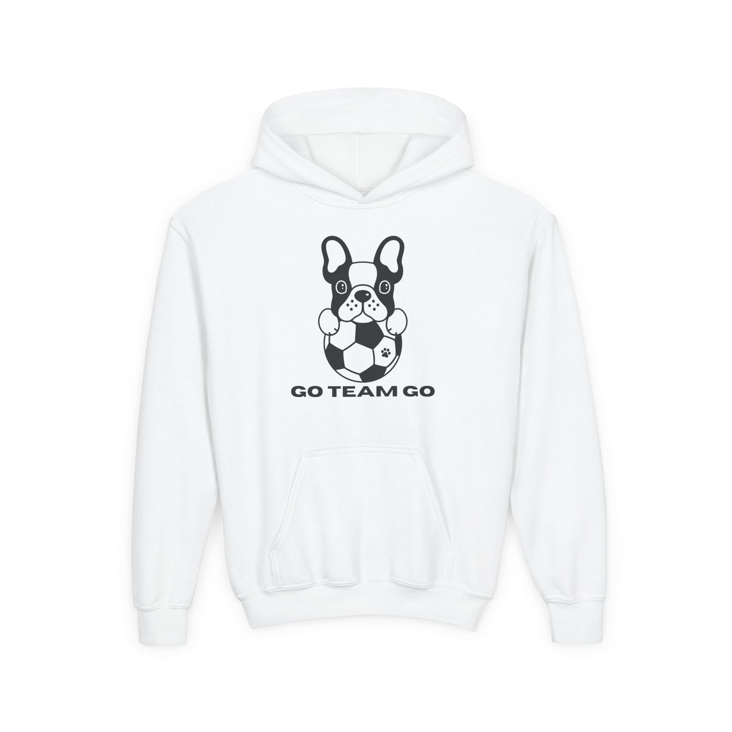 Youth Hoodie — Soccer Dog Go Team Go  Sweatshirt