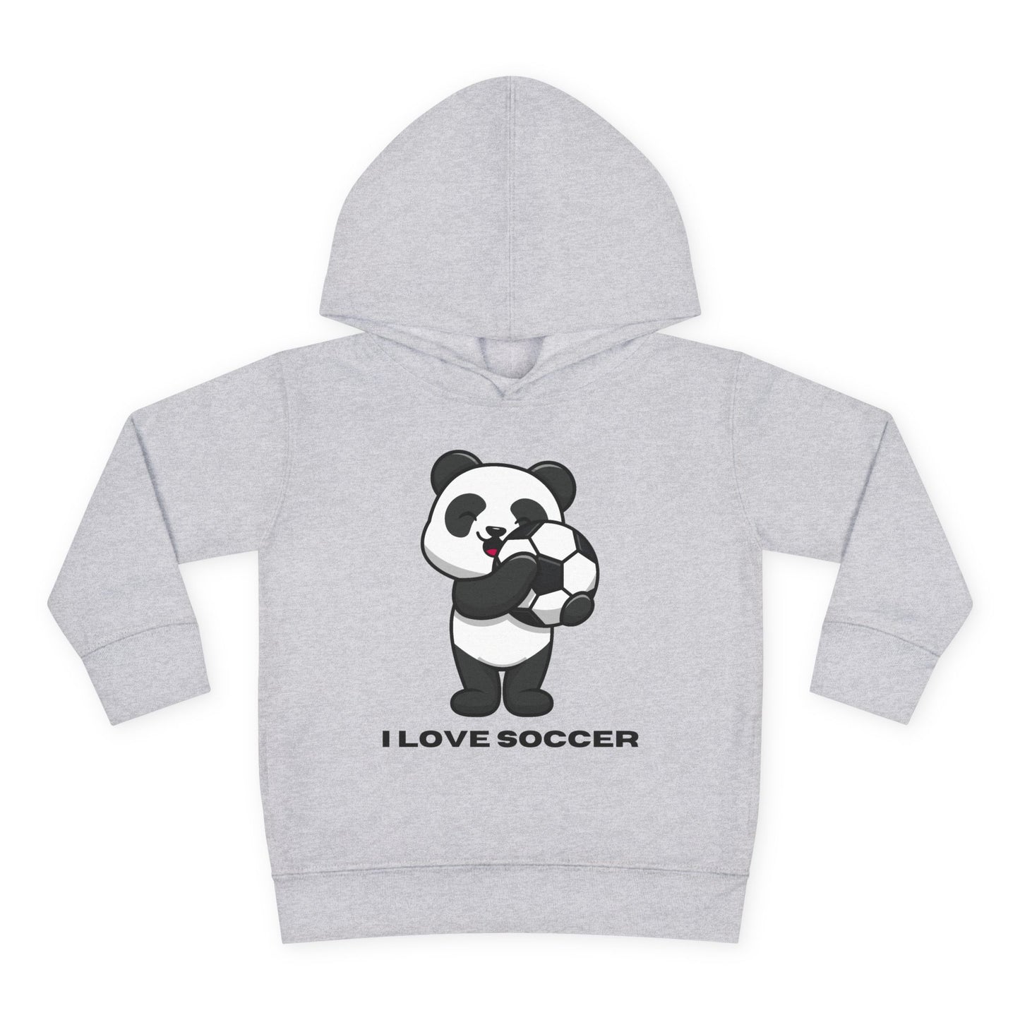 Toddler Hoodie — Cute Panda "I Love Soccer" Pullover Hoodie for Kids