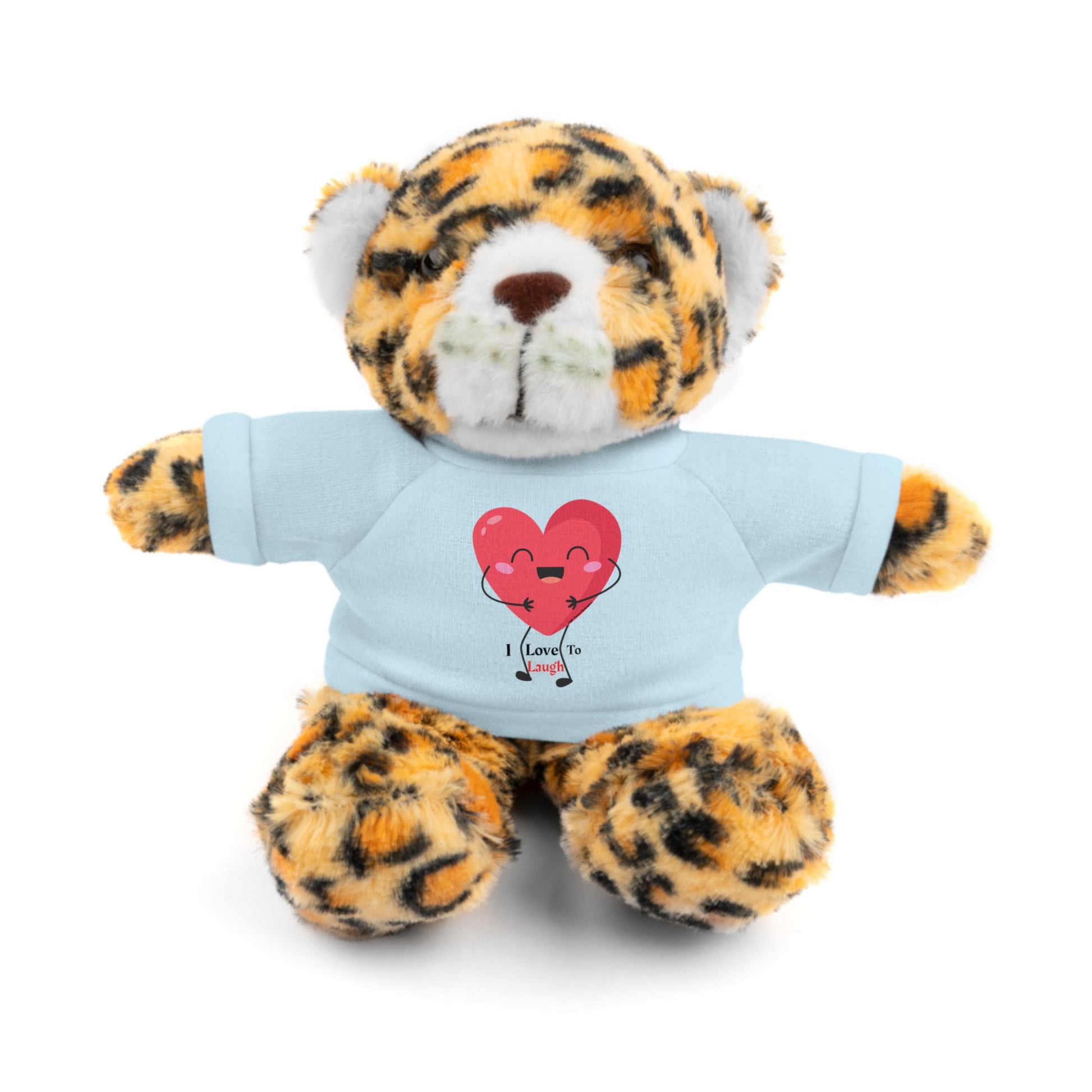 Cool Stuff Stuffies: choice of 6 animals, featuring a plush toy with a removable I Love to Laugh heart-themed T-shirt, ideal for gifting and play.