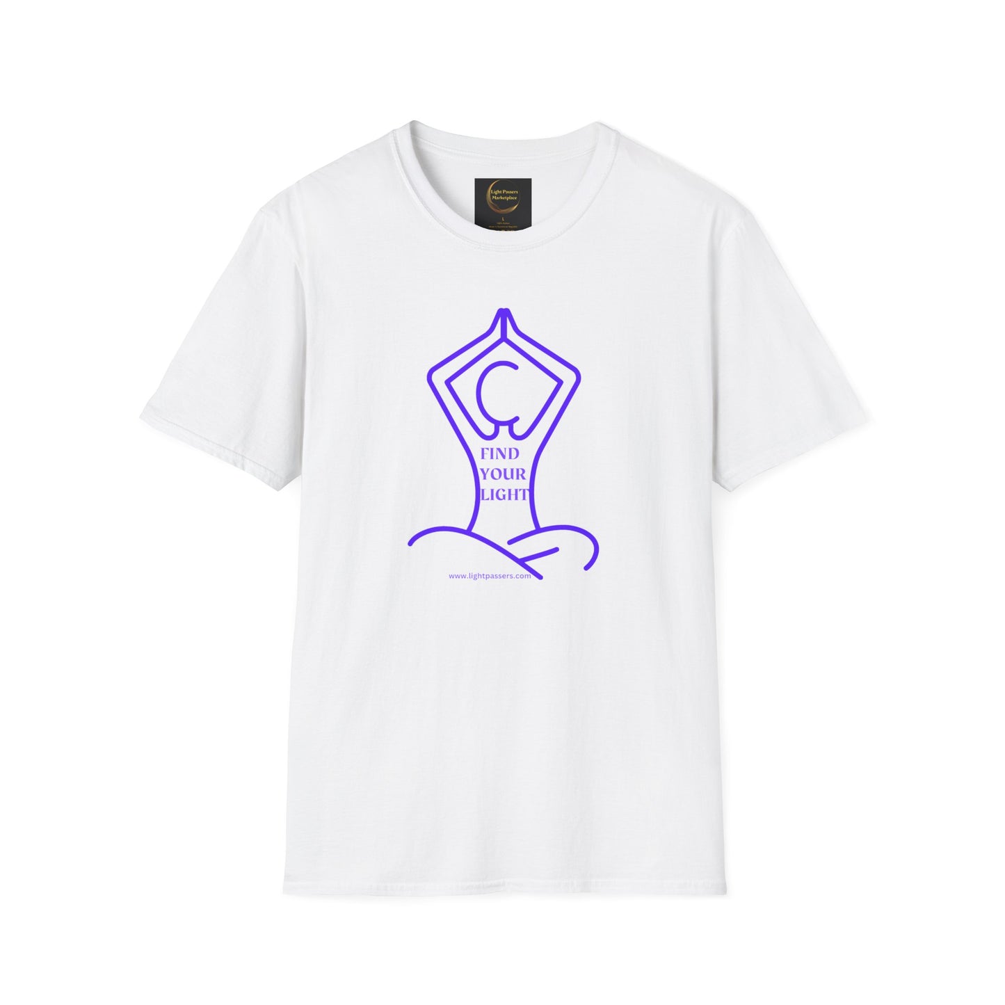 Light Passers Marketplace Calming Yoga "FInd Your Light" Unisex Gildan Soft  Cotton T-shirt Simple Messages, Mental Health, Fitness