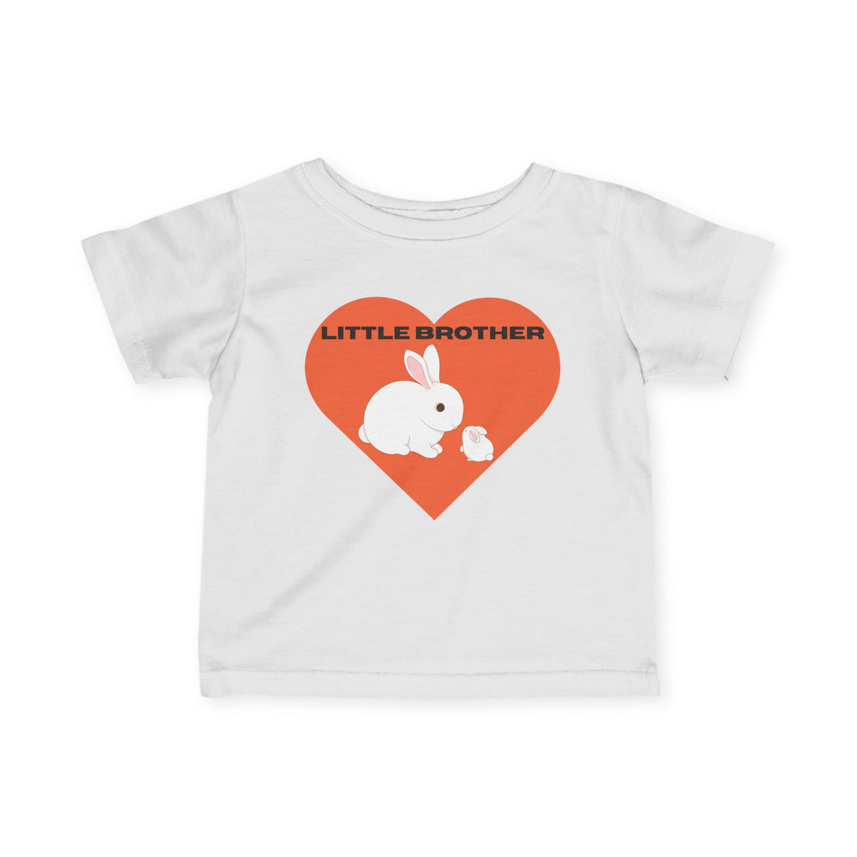 Baby Tee — "Little Brother" Heart Bunny Baby Shirt