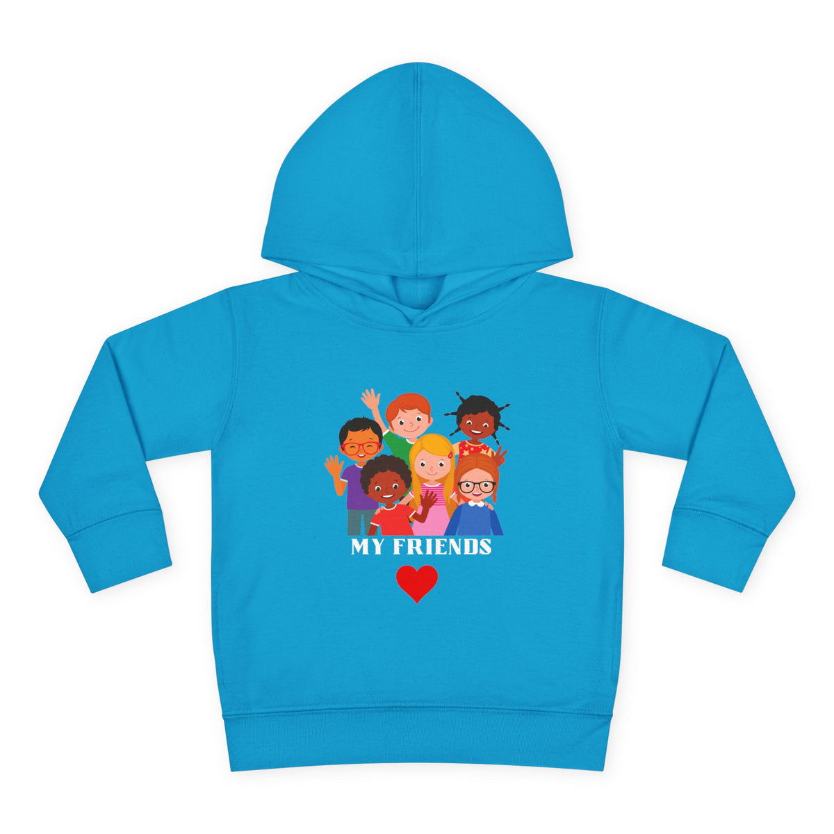 Toddler Hoodie - "My Friends" Cute Kids Pullover with Diverse Kids Graphic
