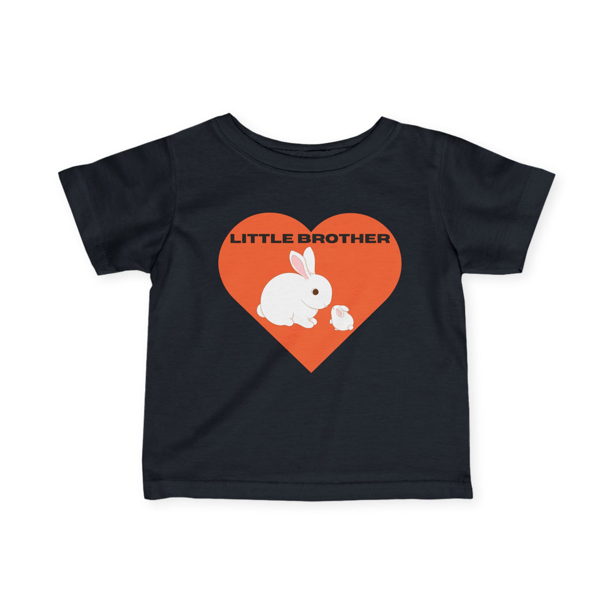 Baby Tee — "Little Brother" Heart Bunny Baby Shirt