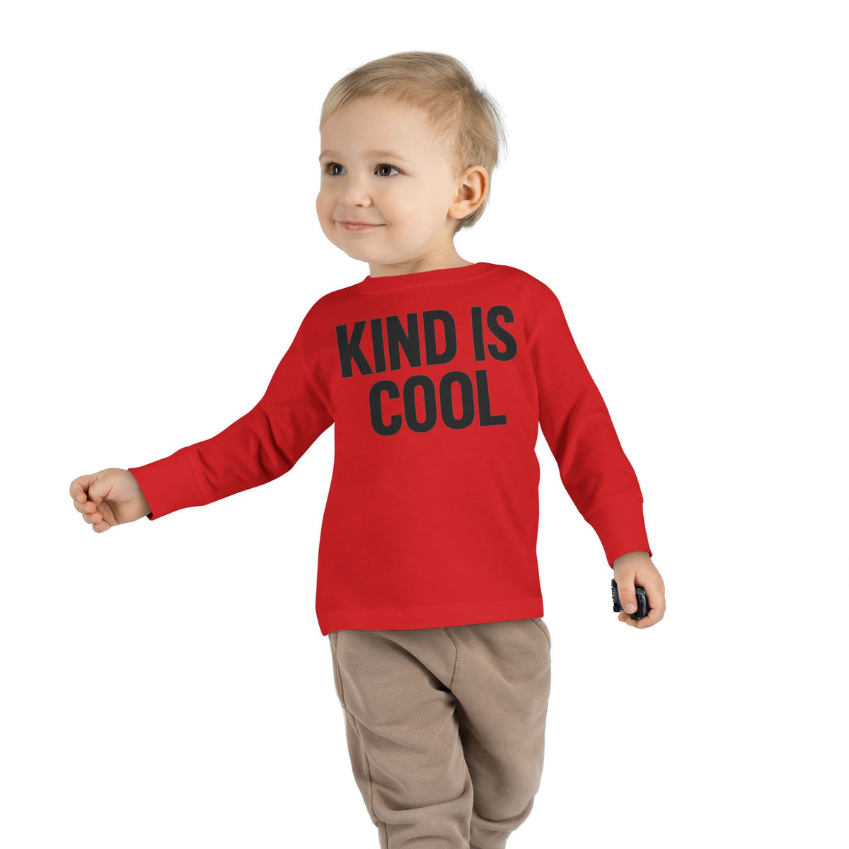 Kind Is Cool Toddler Long Sleeve Tee — Positive Kids Graphic Shirt